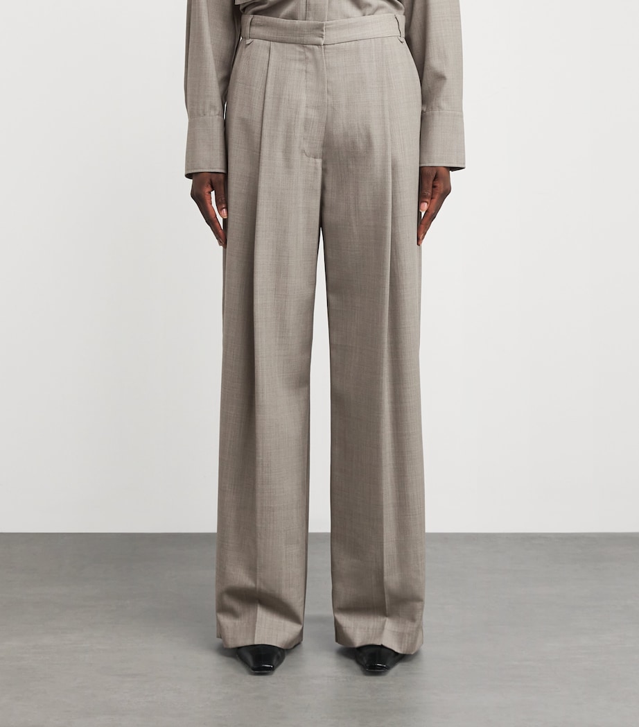 Wool-Blend Drew Straight Trousers M00 MOTTLED STONE Image 3
