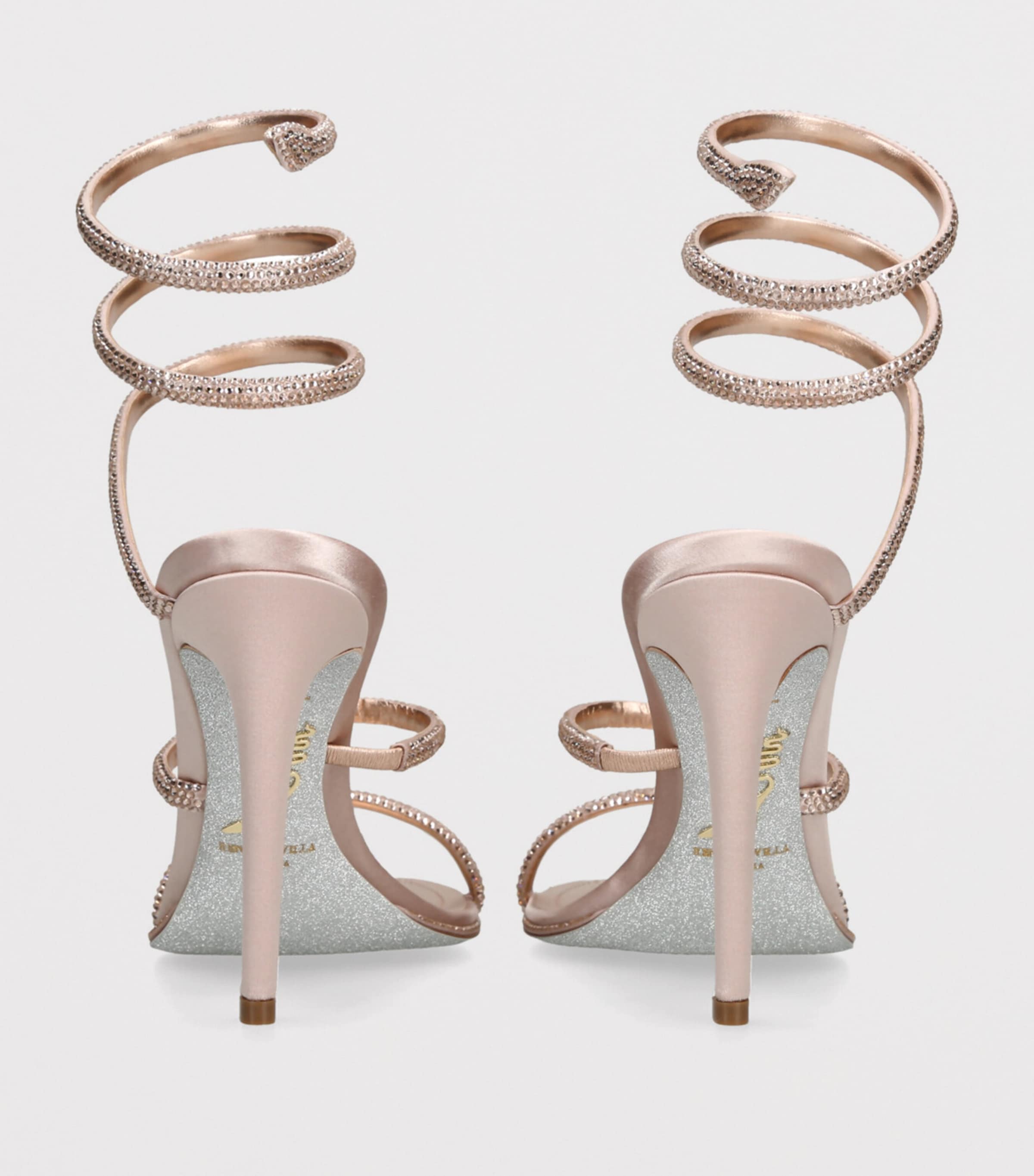 René Caovilla Satin Crystal-Embellished Cleo Sandals 105 Pink Image 2