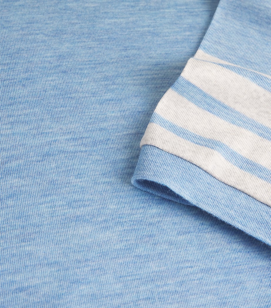 Virgin Wool Rib-Cuff T-Shirt LIGHT BLUE Image 5