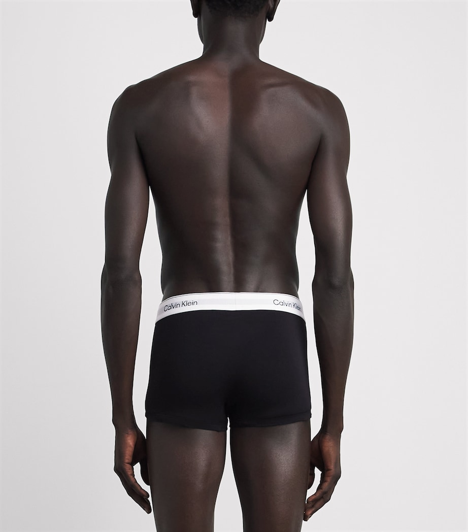 Calvin Klein Mens Stretch-Cotton Icon Trunks (Pack of 5) Black W/white W Image 3