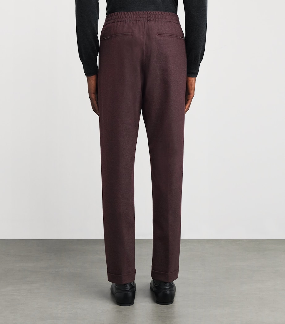 Stretch-Cashmere Drawstring Trousers 27 - BURGUNDY Image 4