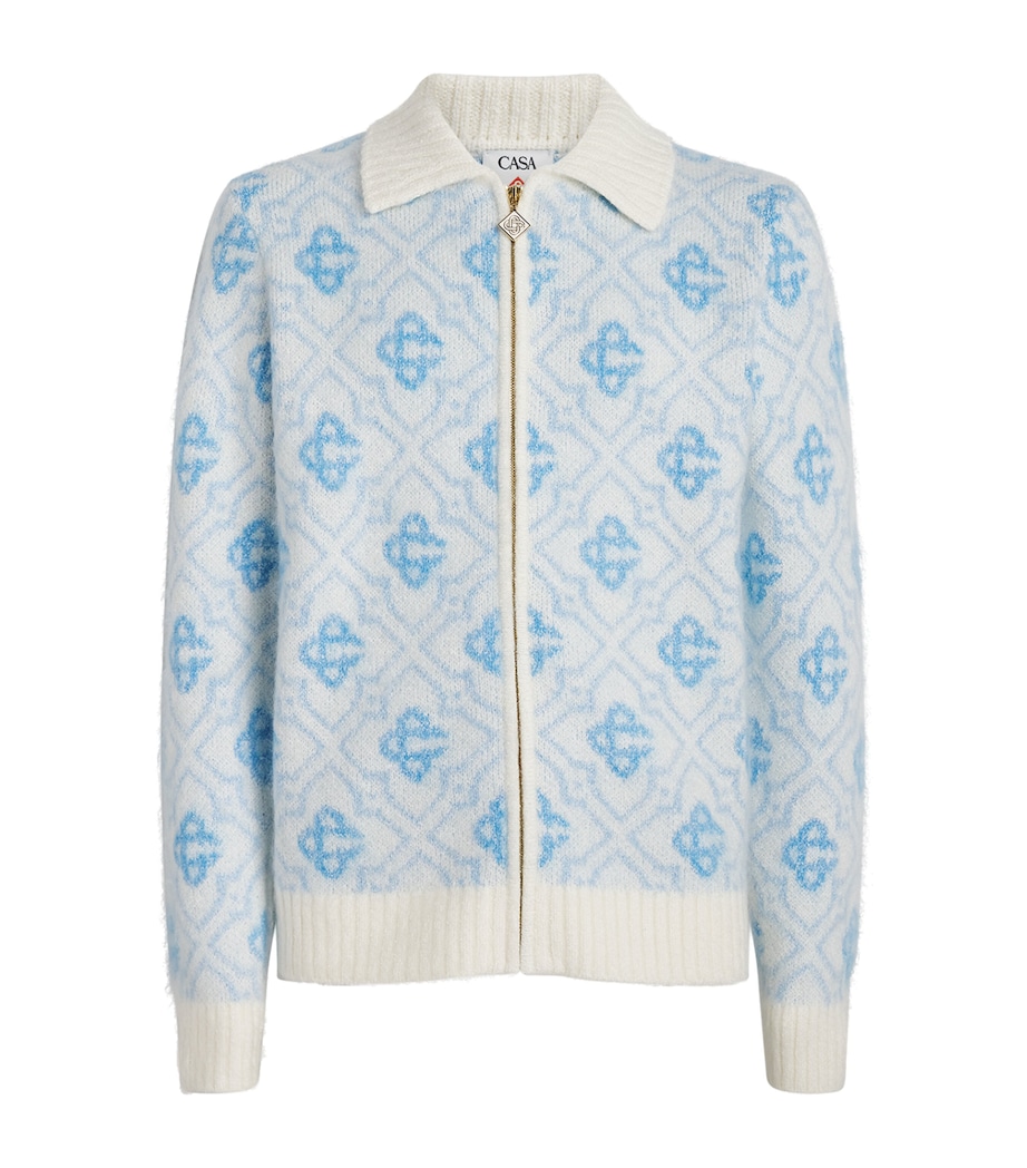 Merino Wool Zip-Up Cardigan MONOGRAM Image 1