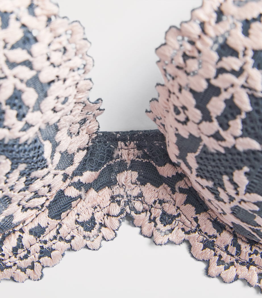 Wacoal Womens Embrace Lace Bra Drk Slte/cld Pnk Image 4
