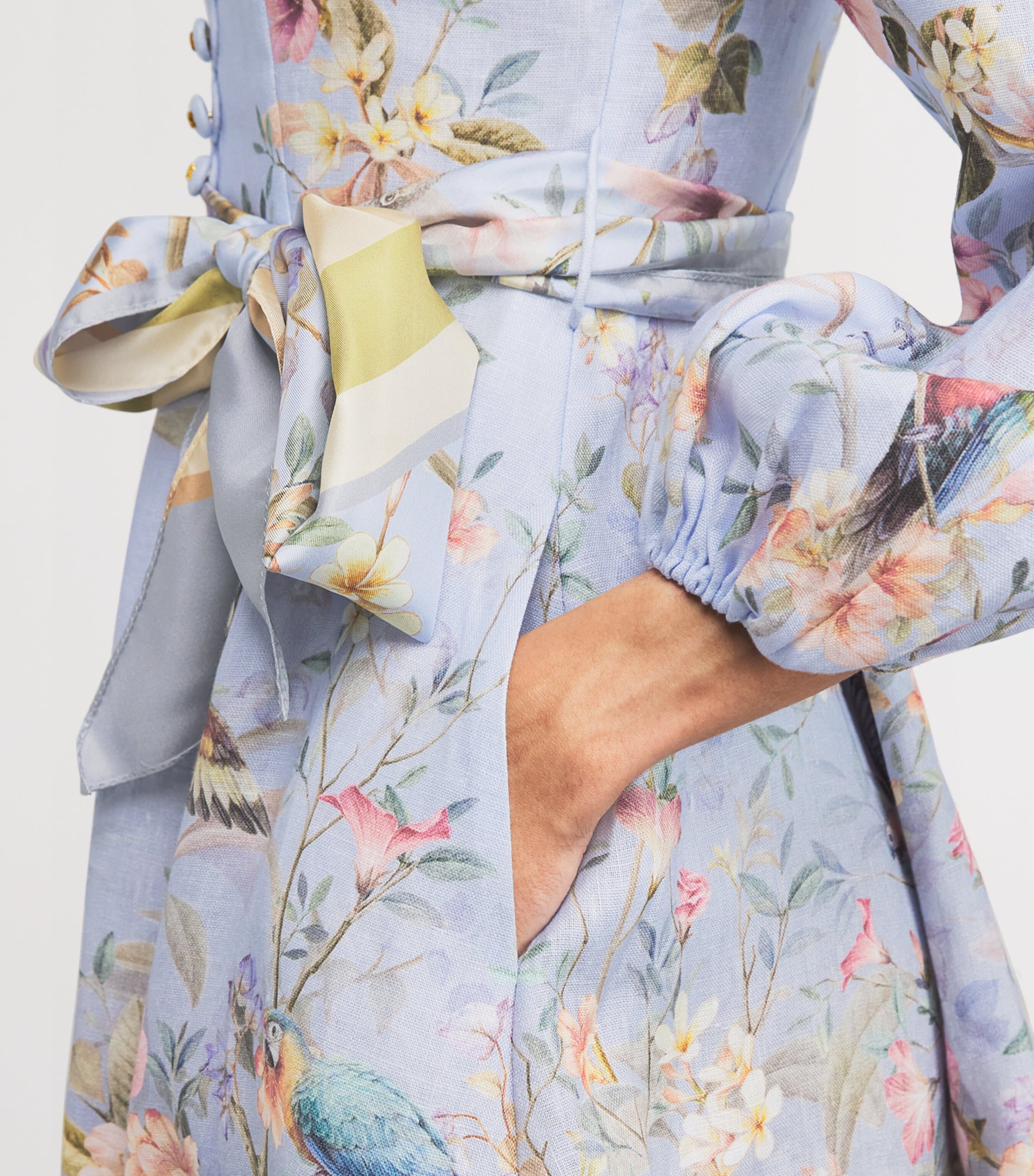 Linen Rebellion Floral Mini Dress BLAV BLUE AVIARY Image 4