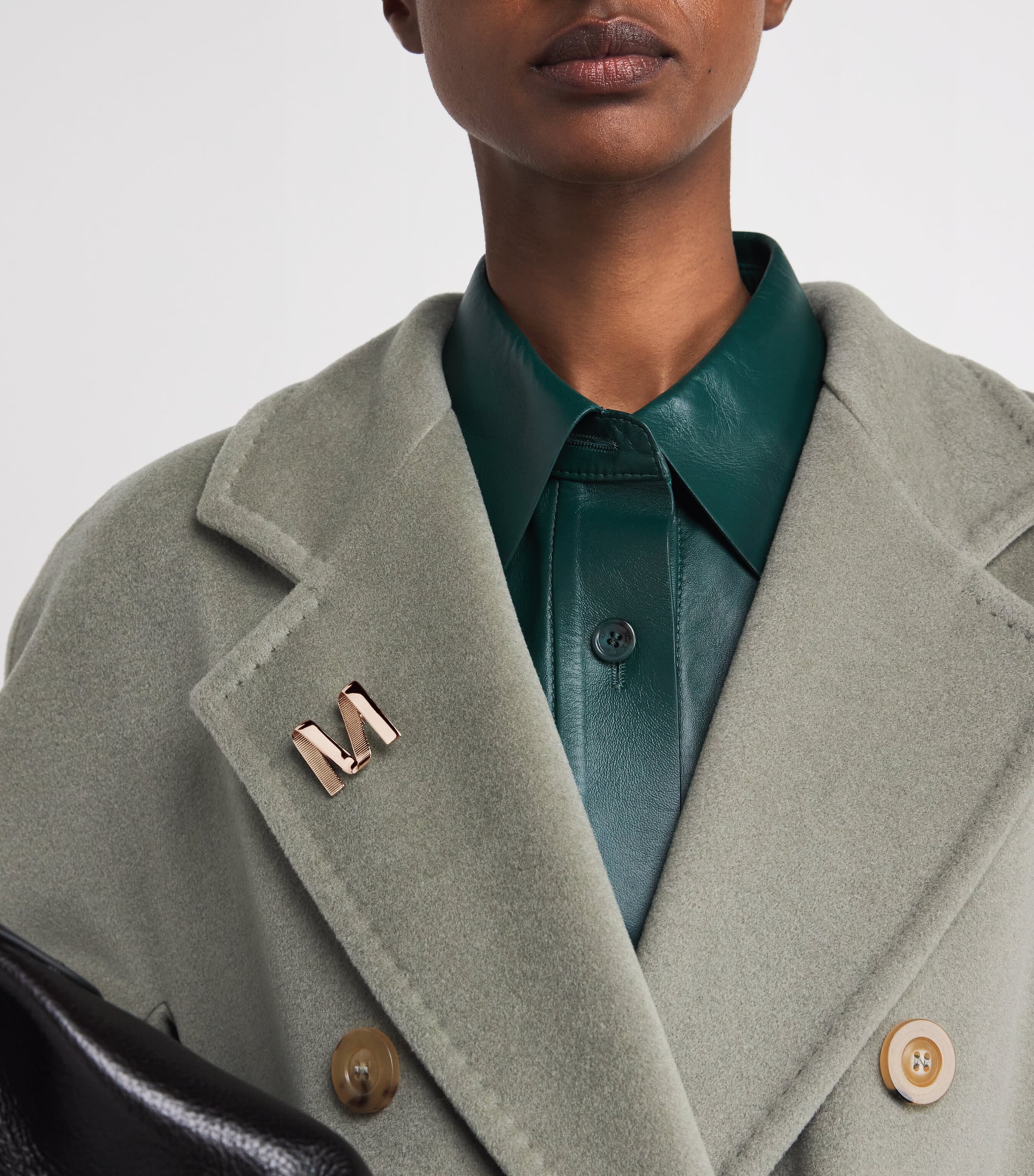 Textured 'M' Brooch BRONZE Image 2