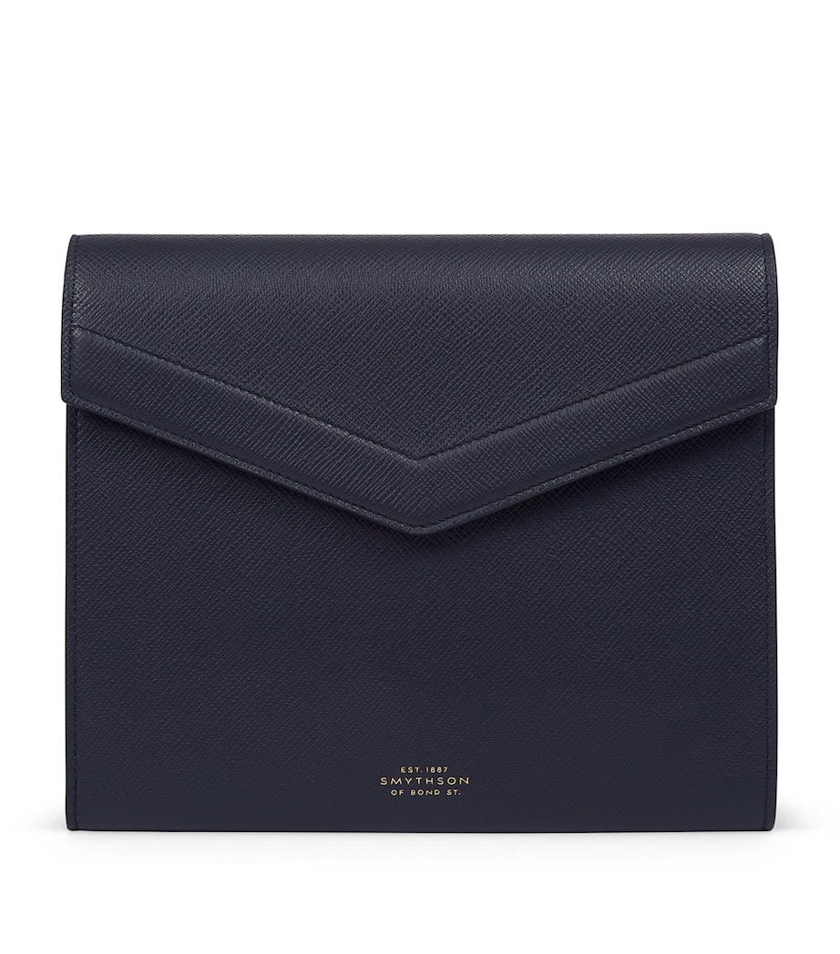 Leather Panama A5 Writing Folder NAVY Image 1