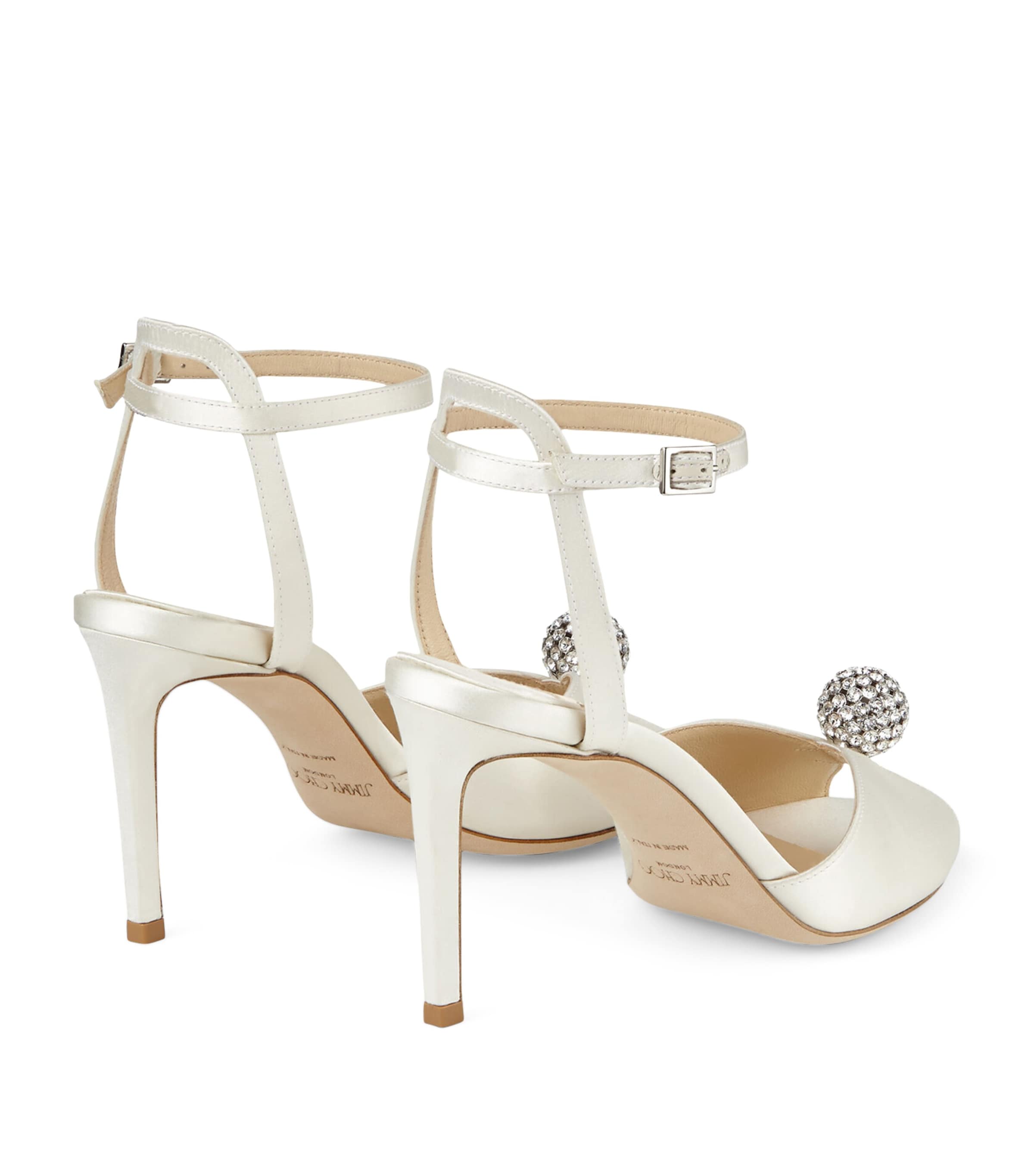 Sacora 85 Satin Sandals IVORY/CRYSTAL Image 2