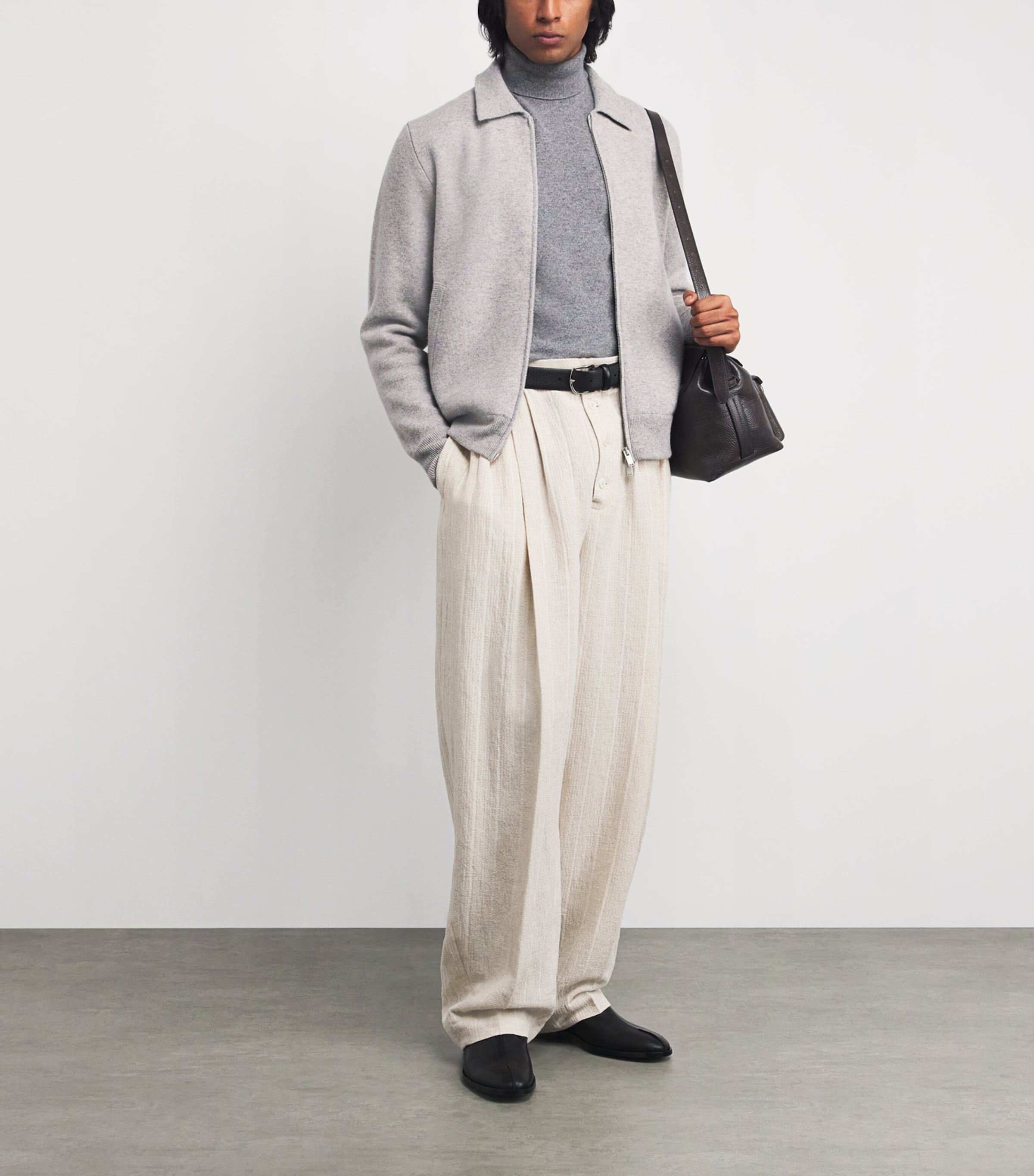 Wool-Blend Knitted Bomber Jacket 915BC Image 2