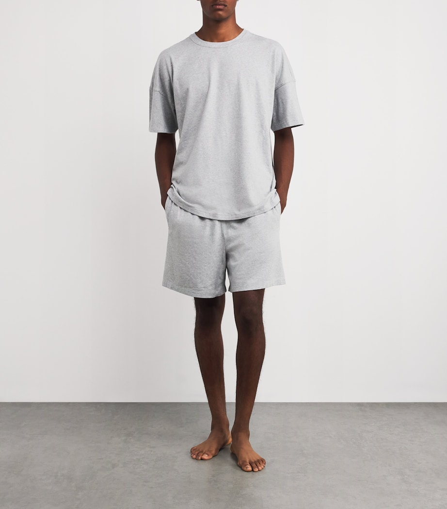 Cotton-Blend Lounge Sweatshorts HEATHER GREY Image 2