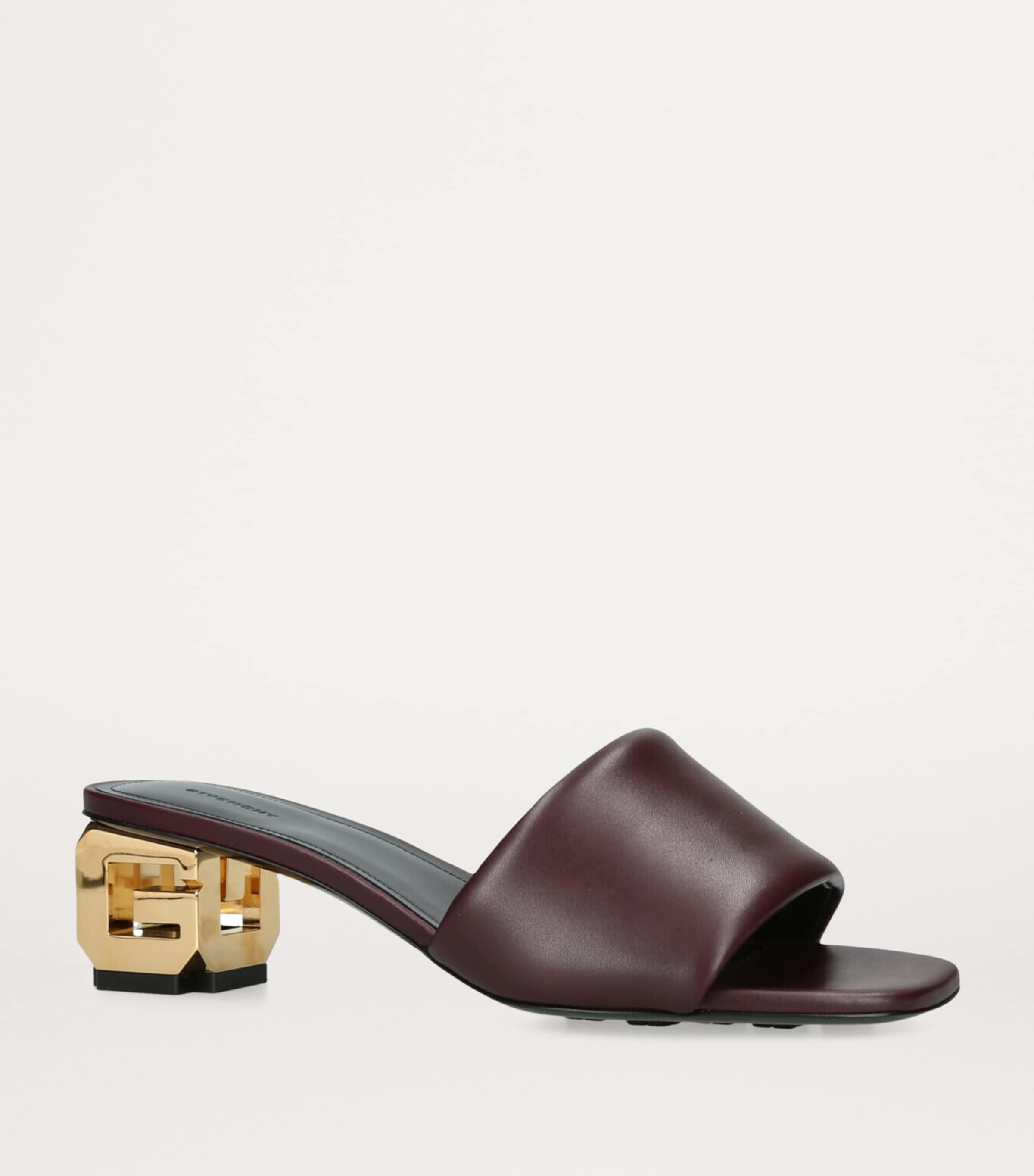 Leather G Cube Mules 45 WINE Image 3