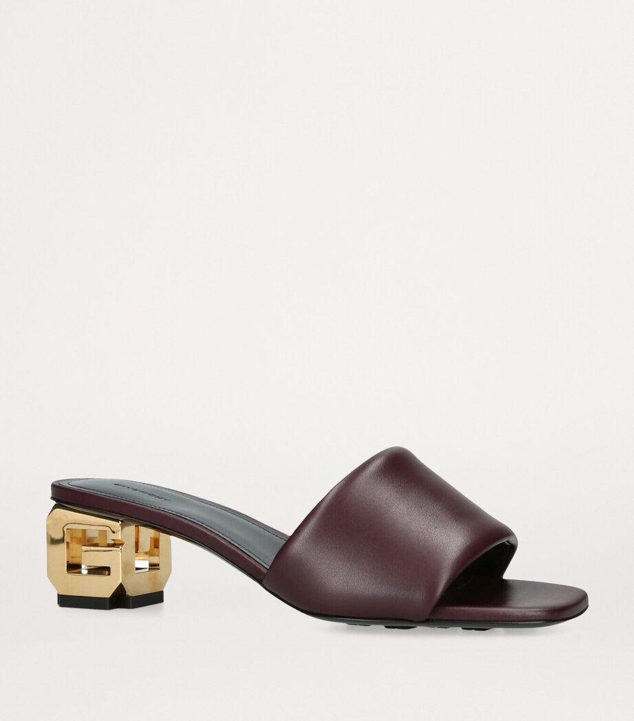 Leather G Cube Mules 45 WINE Image 3
