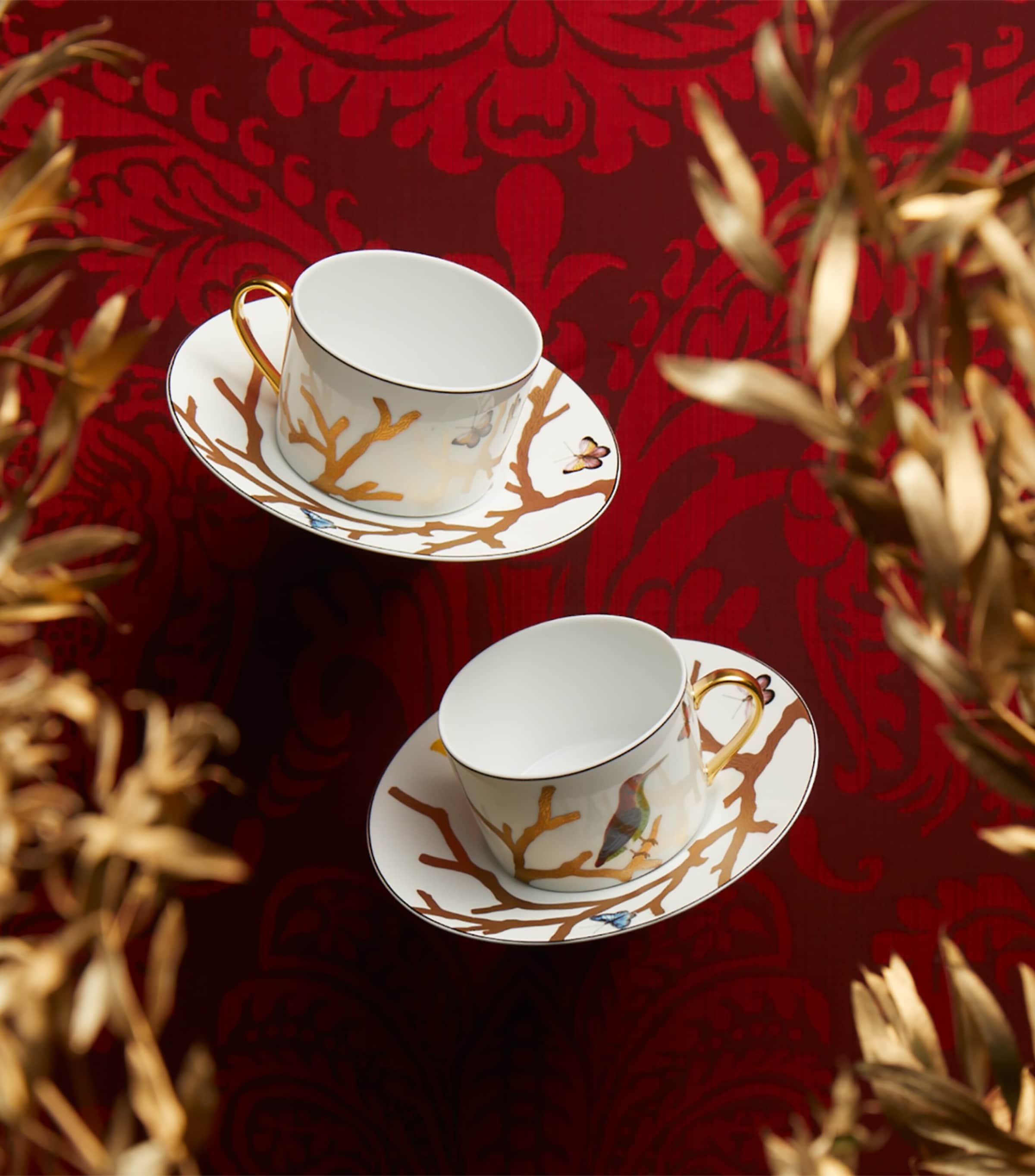 Bernardaud Aux Oiseaux Teacup and Saucer Gift Set (Set of 2) Multicolore Image 2