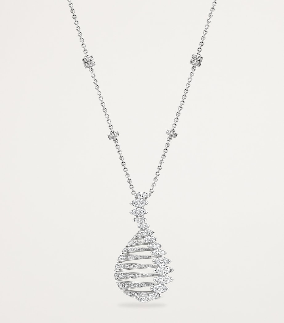 Platinum and Diamond Play of Light Pendant Necklace PLATINUM Image 3