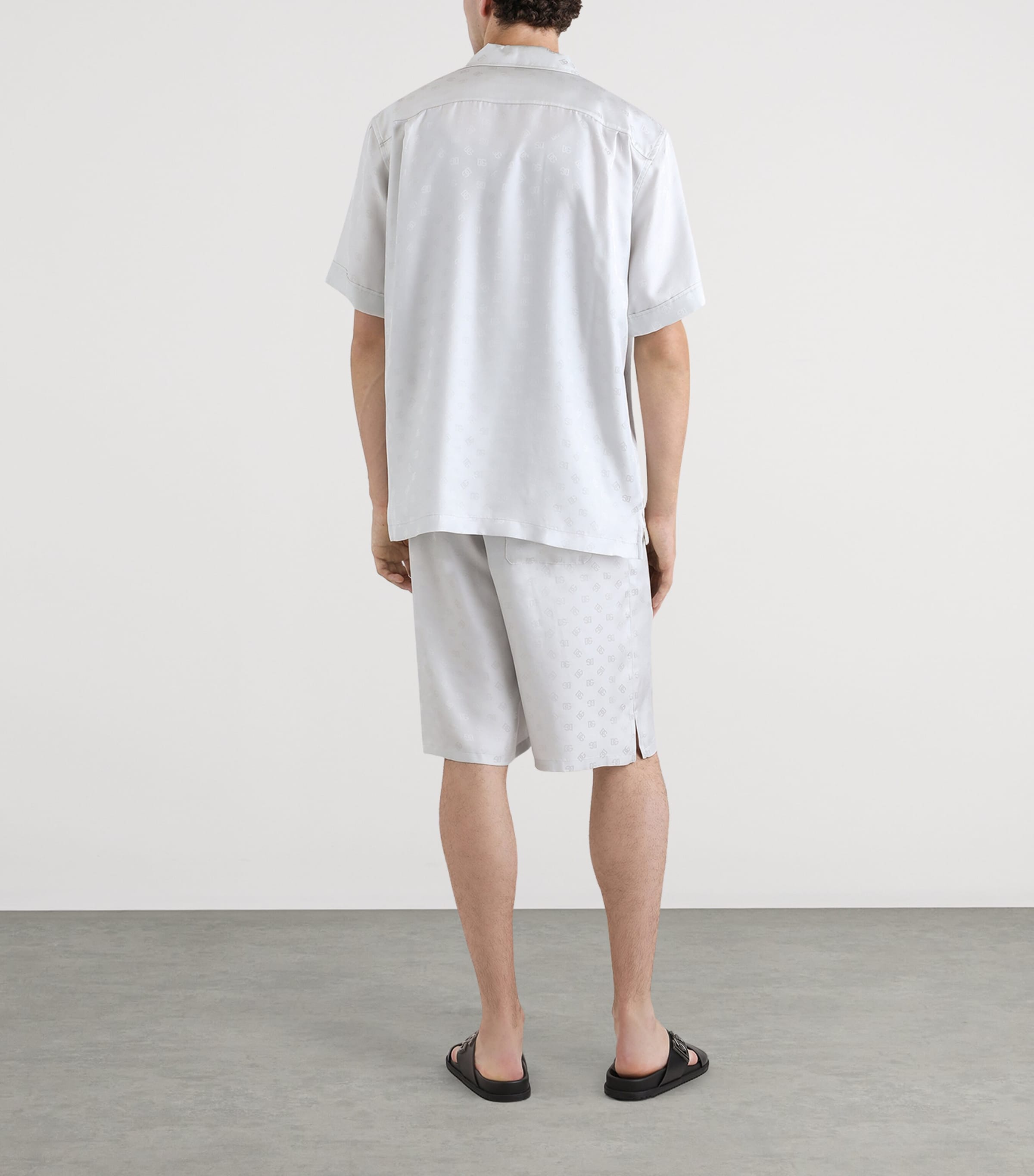 Wool Logo Short-Sleeve Shirt N4534-LIGHT GREY Image 3