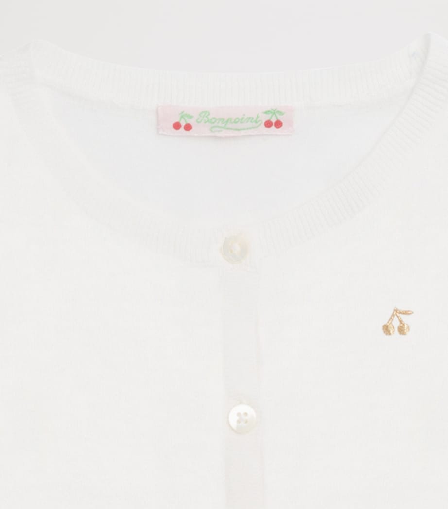 Wool Embroidered Cardigan (4-8 Years) UPB BLANC LAIT Image 3