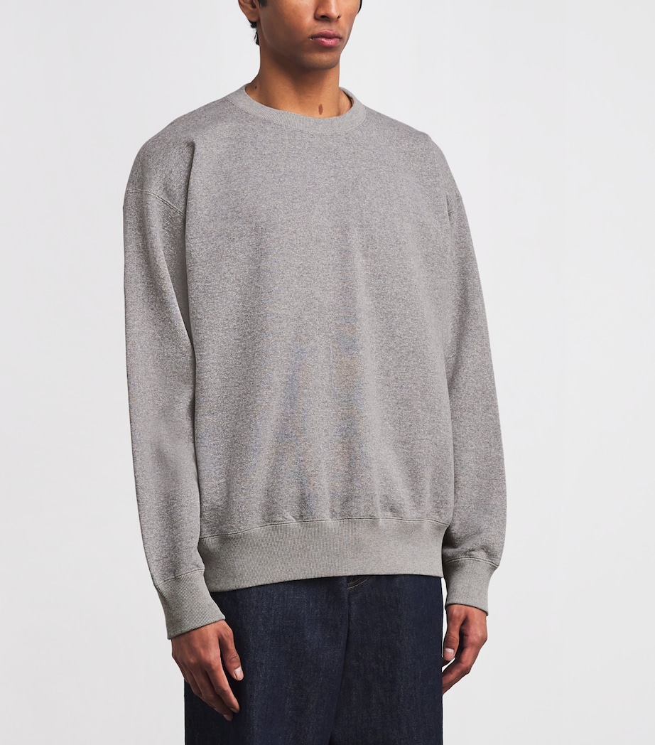 Cotton Smooth Soft Sweatshirt TOP GRAY Image 3