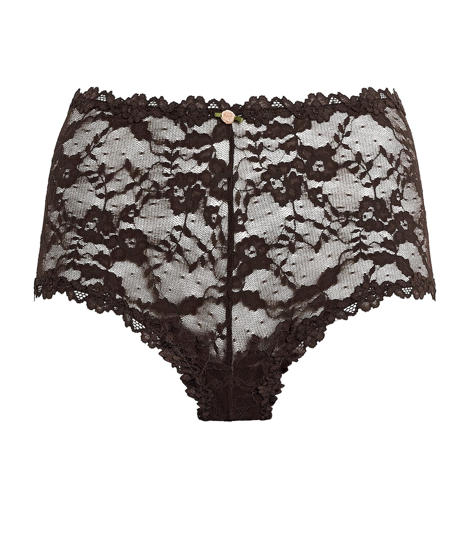 Stretch Lace Boy Short Briefs ESPRESSO Image 1