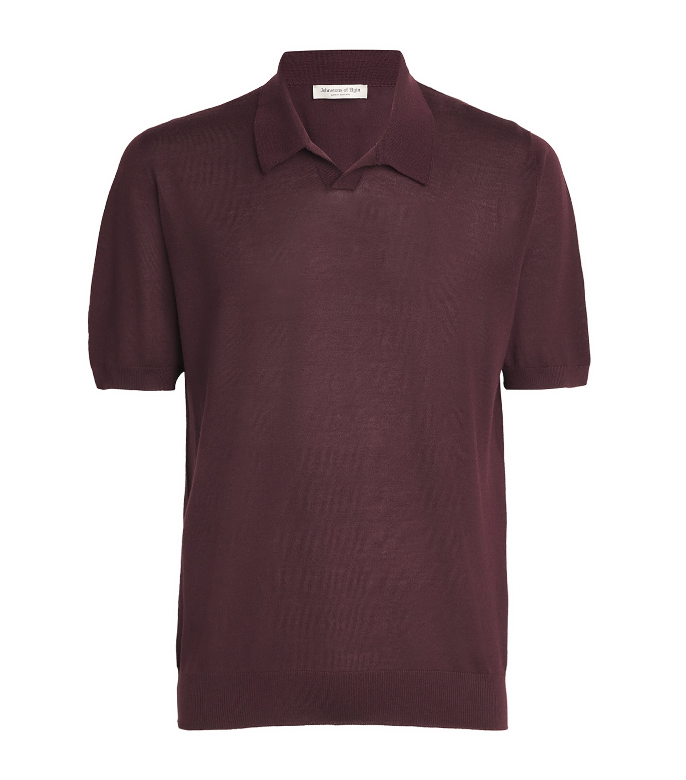 Johnstons Of Elgin Superfine Cashmere Polo Shirt In Burgundy