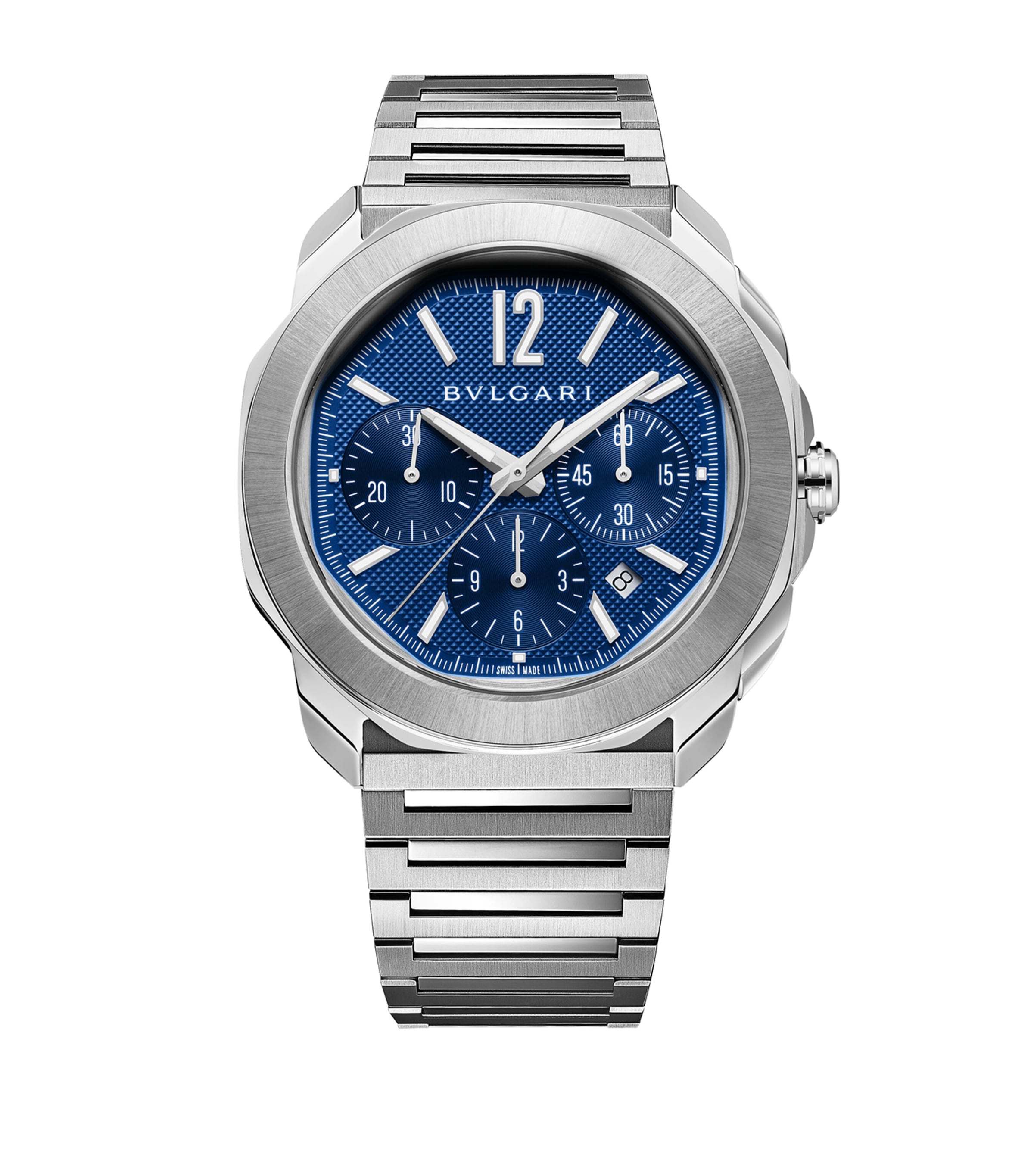 Stainless Steel Octo Roma Watch 42mm BLUE Image 3