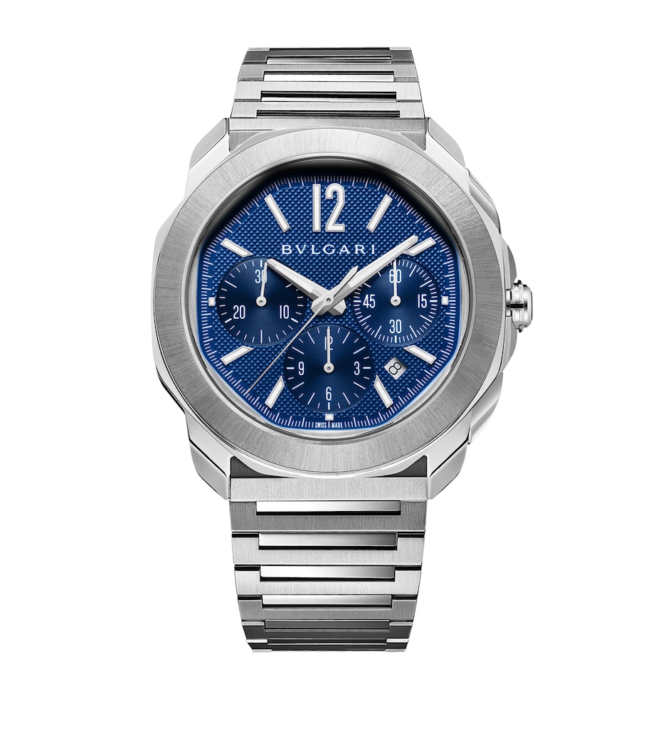 Stainless Steel Octo Roma Watch 42mm BLUE Image 3