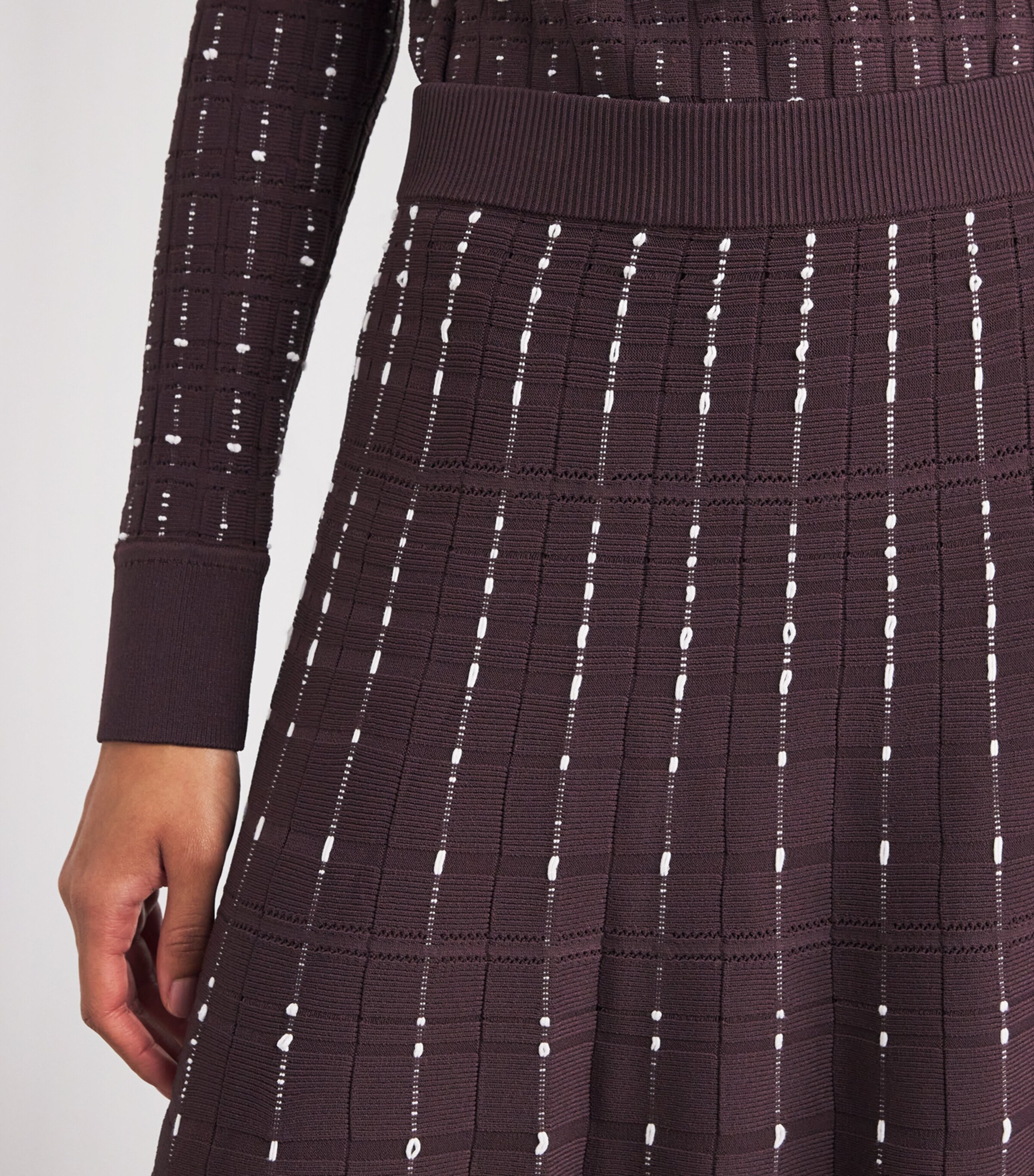 Fragmented Stripes Skirt MARASCHINO/IVORY Image 6