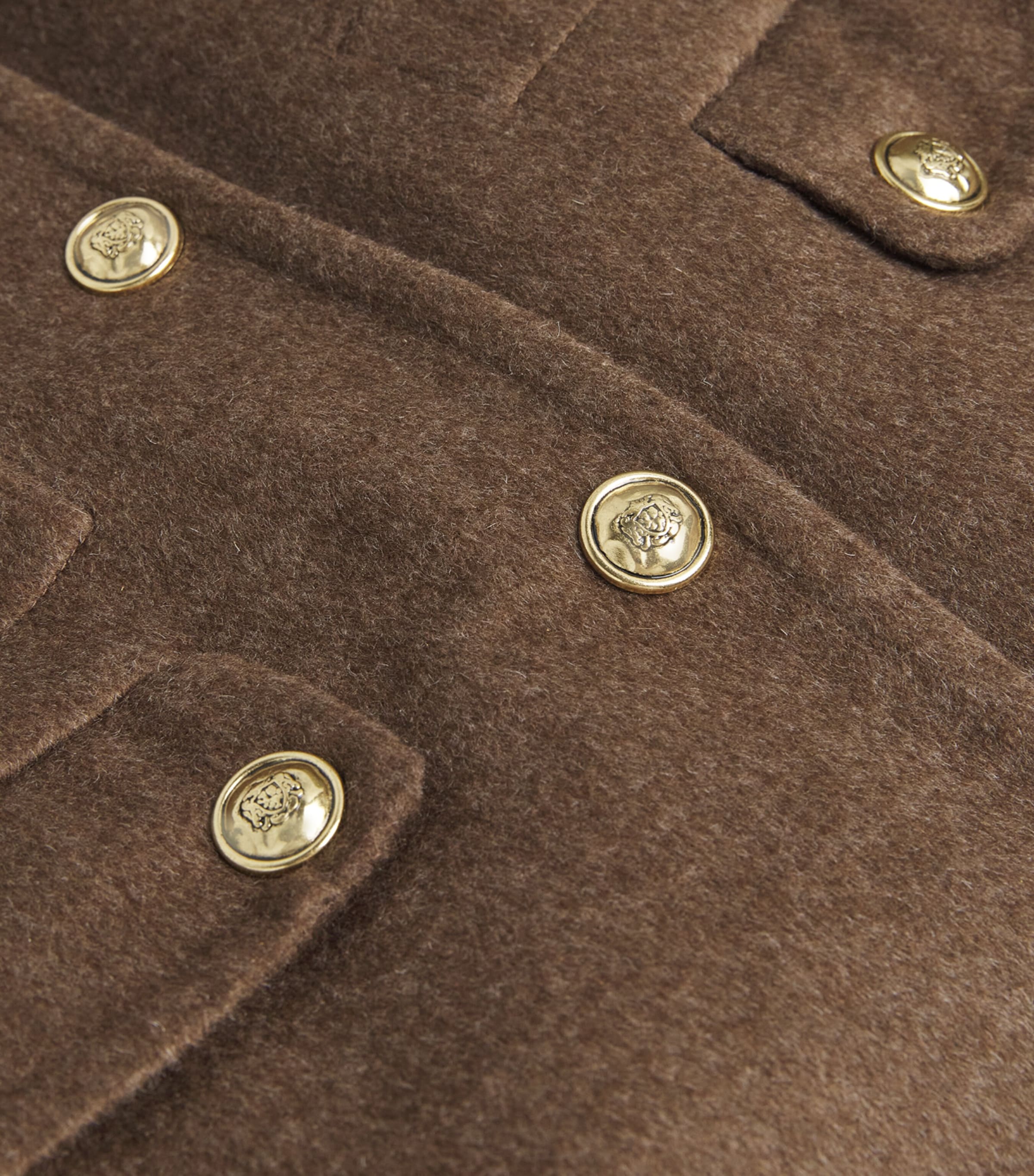 Sandro Paris Womens Wool-Blend Coat Olive Green Image 6