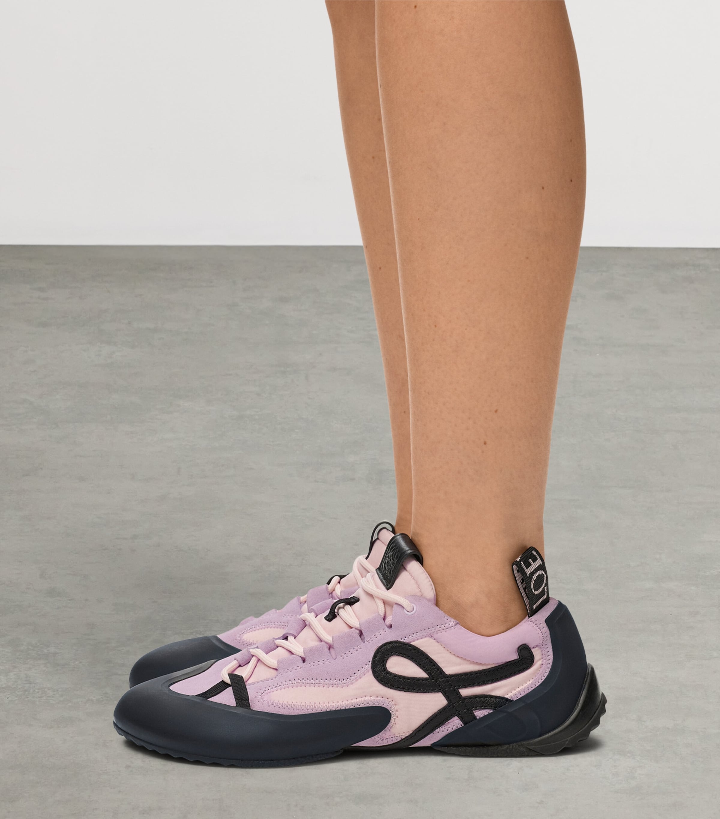 LOEWE Suede-Nylon Grip Sneakers Pink/black Image 2