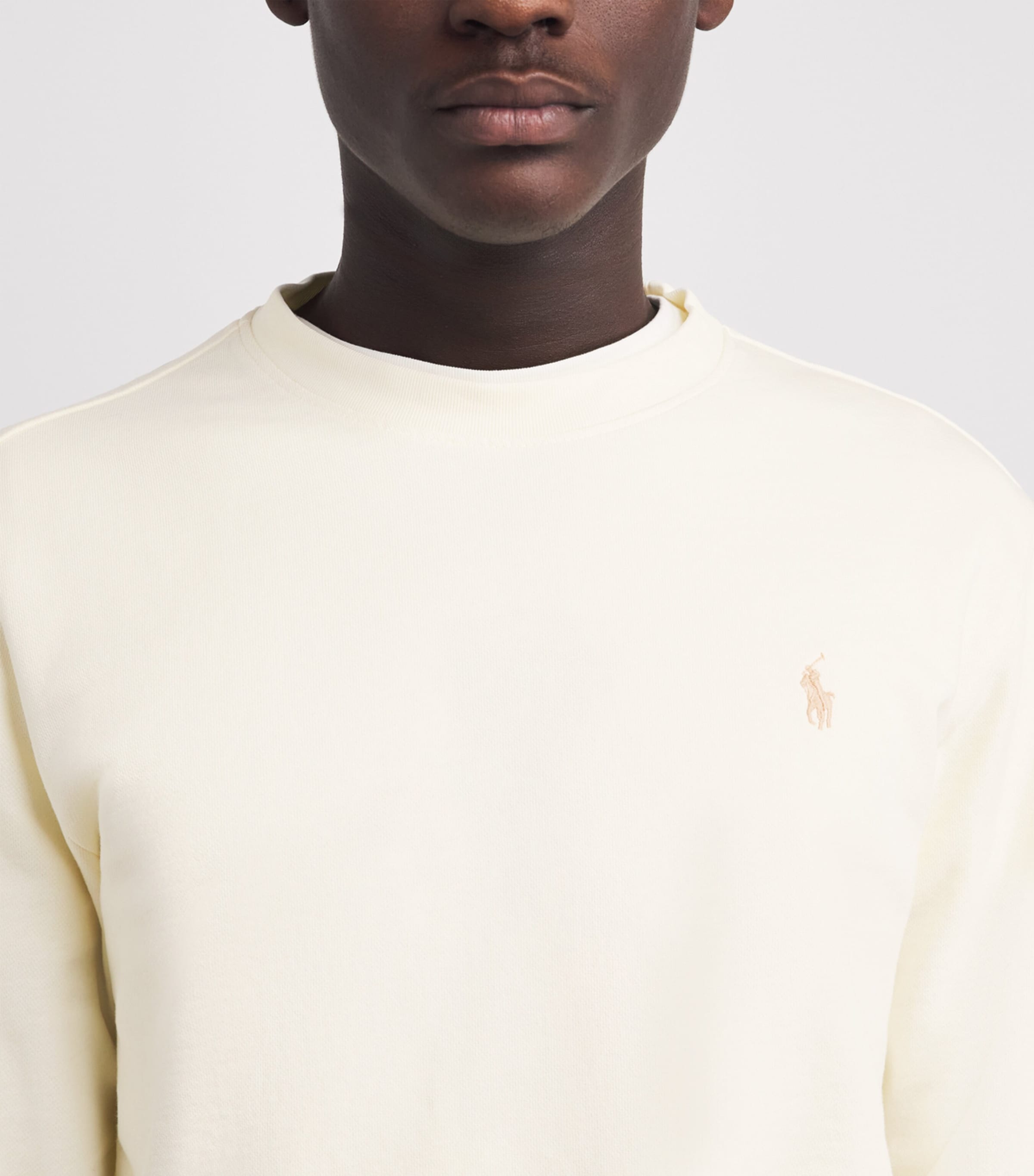 Polo Ralph Lauren Mens Cotton Loopback Fleece Sweatshirt Clubhouse Cream Image 3