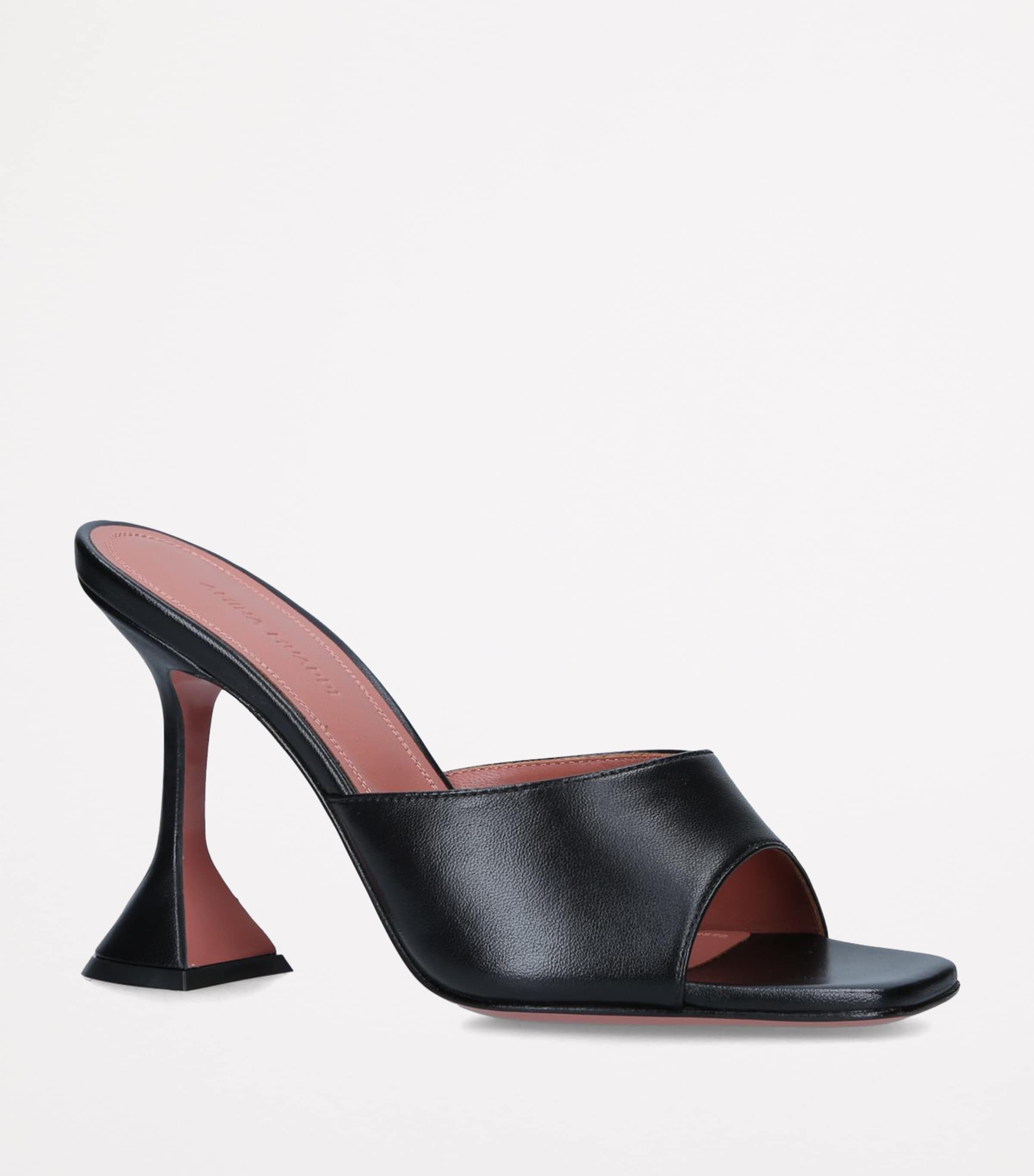 Amina Muaddi Leather Lupita Mules 95 Black Image 5