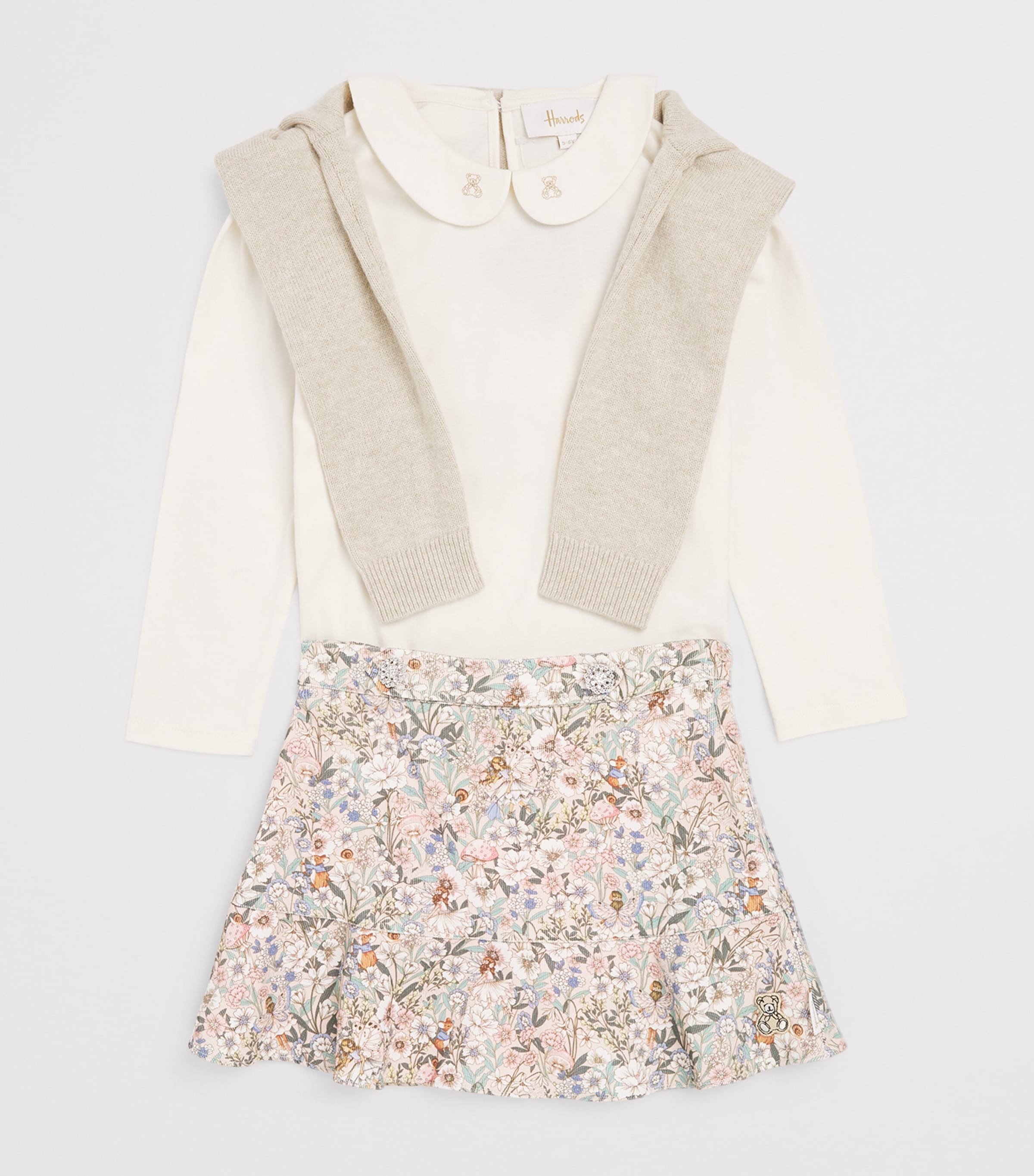 Harrods Floral Print Skirt (2-8 Years) Pink Image 3