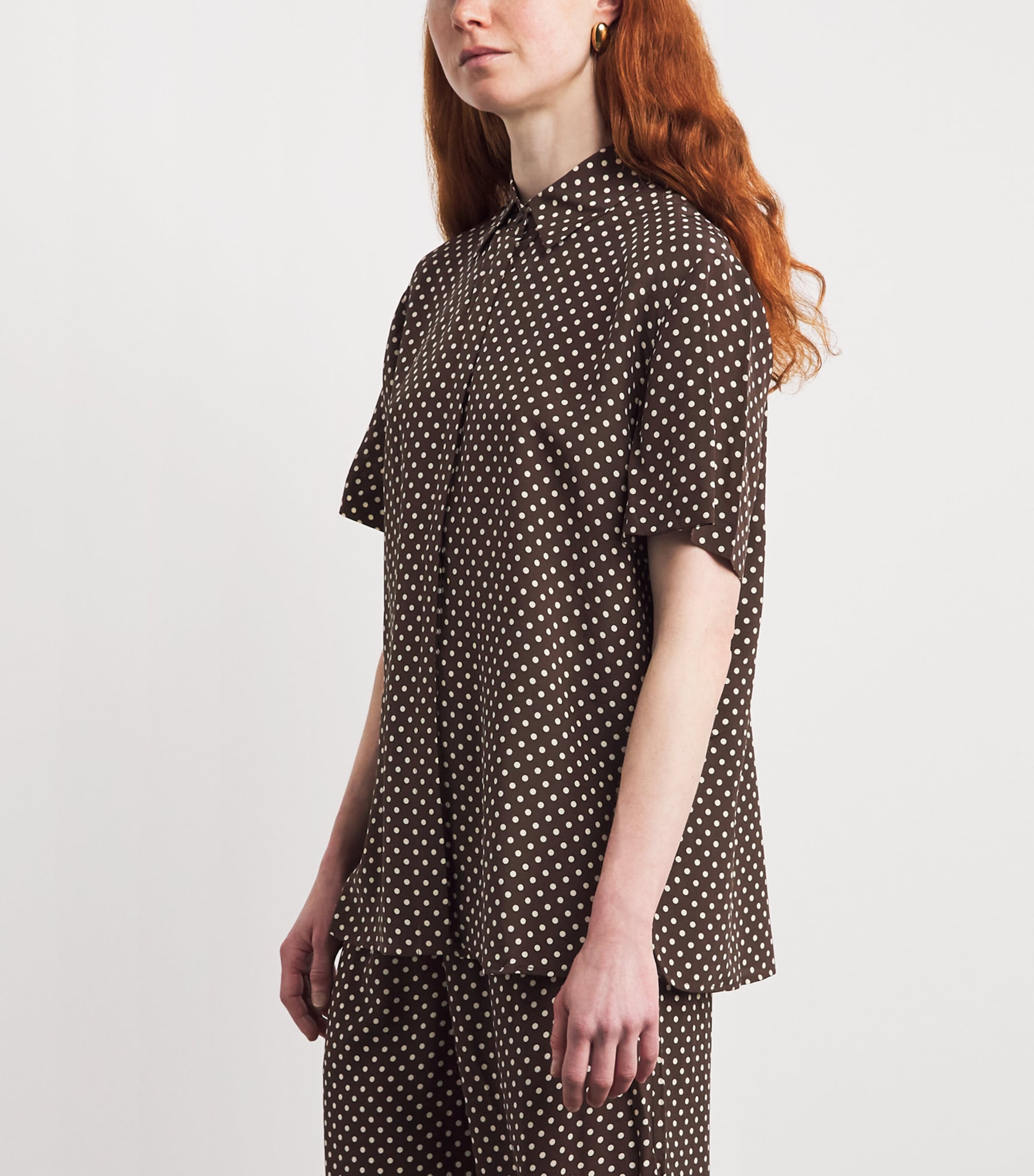 Matteau Womens Silk Polka Dot Shirt Plka Dot Plk Chc Image 4