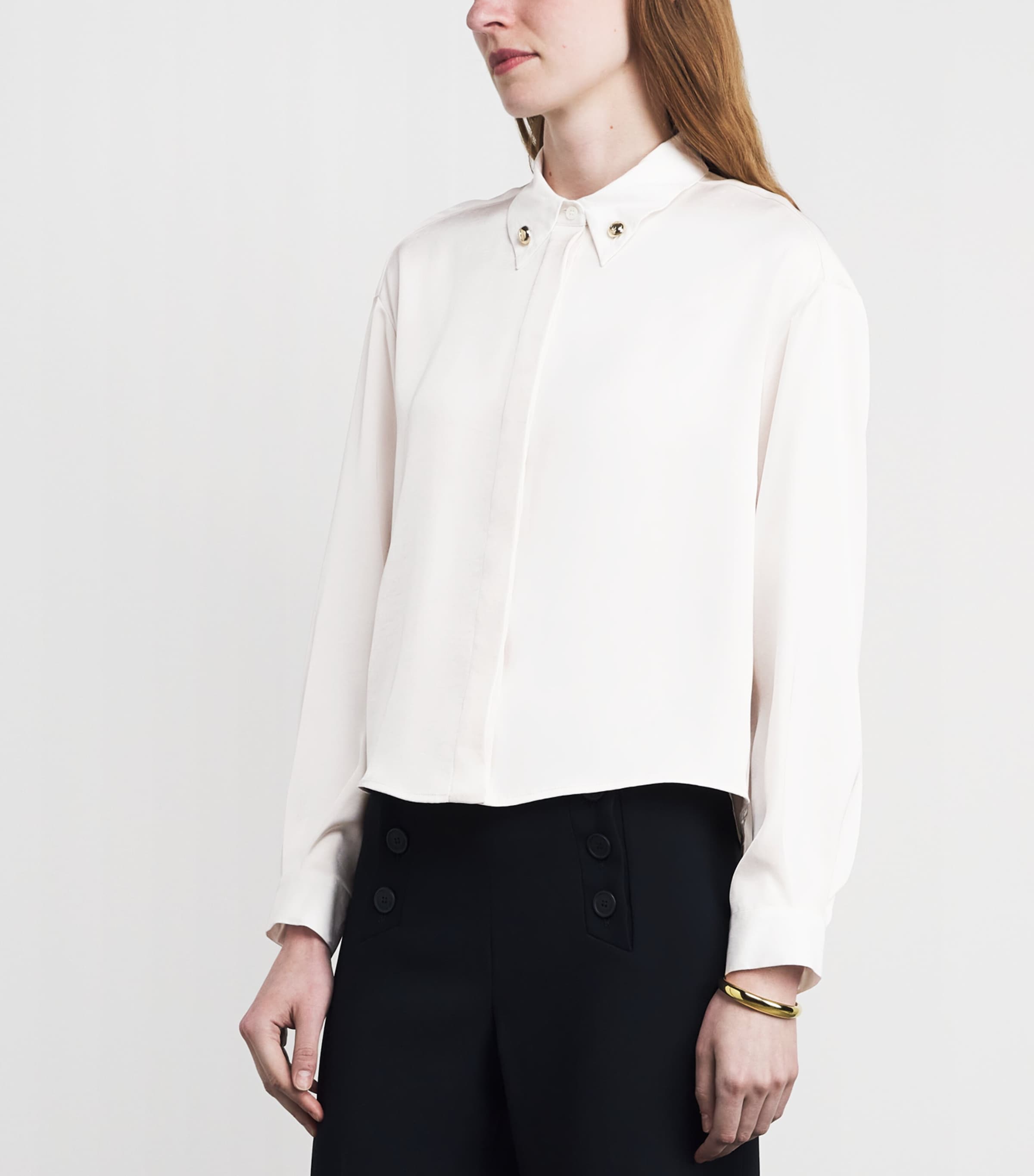 Claudie Pierlot Womens Accent Collar Shirt Dual Color Image 4