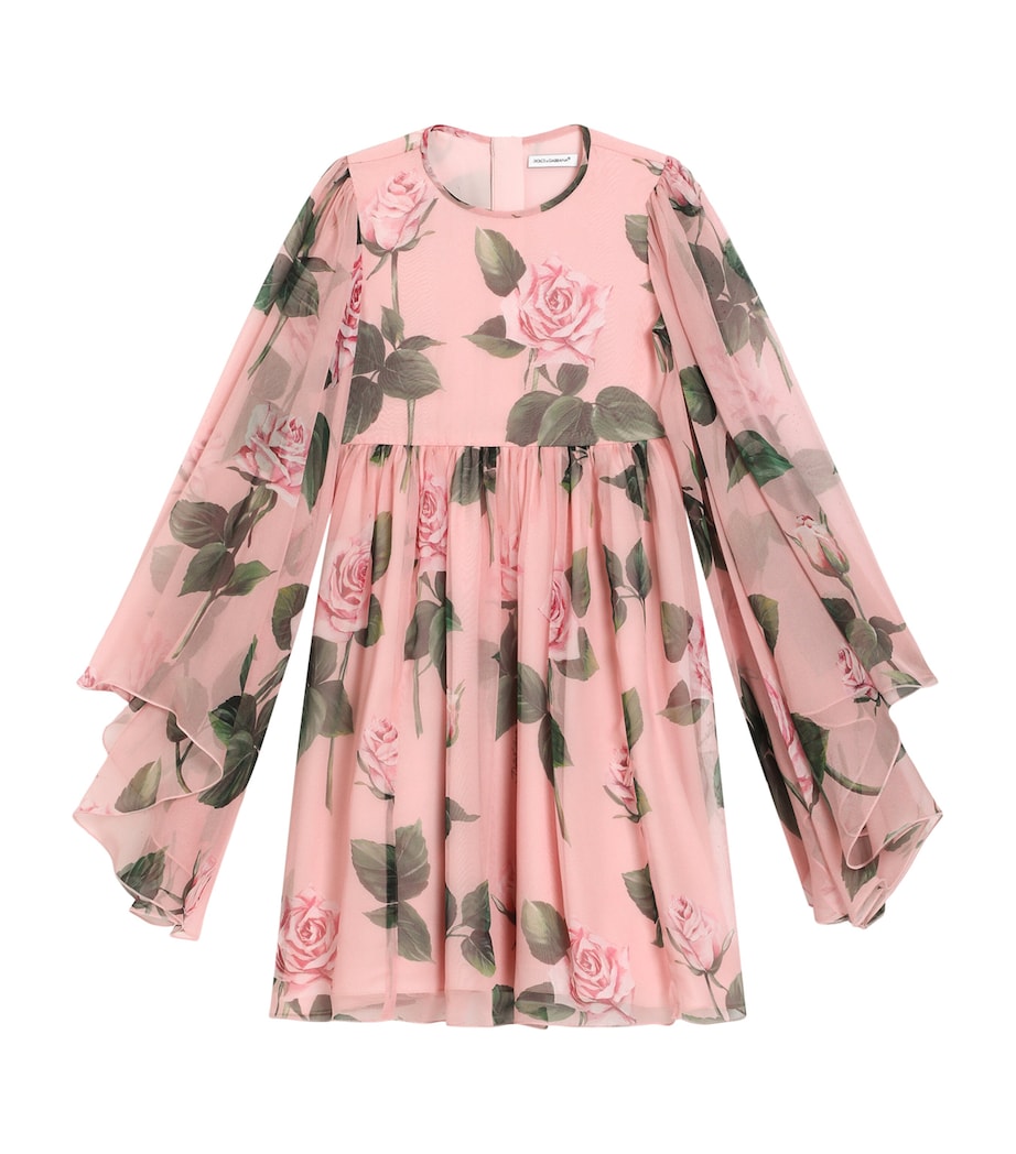 Silk Chiffon Floral Dress (8-12+ Years) HF5IZ-ROSE Image 1