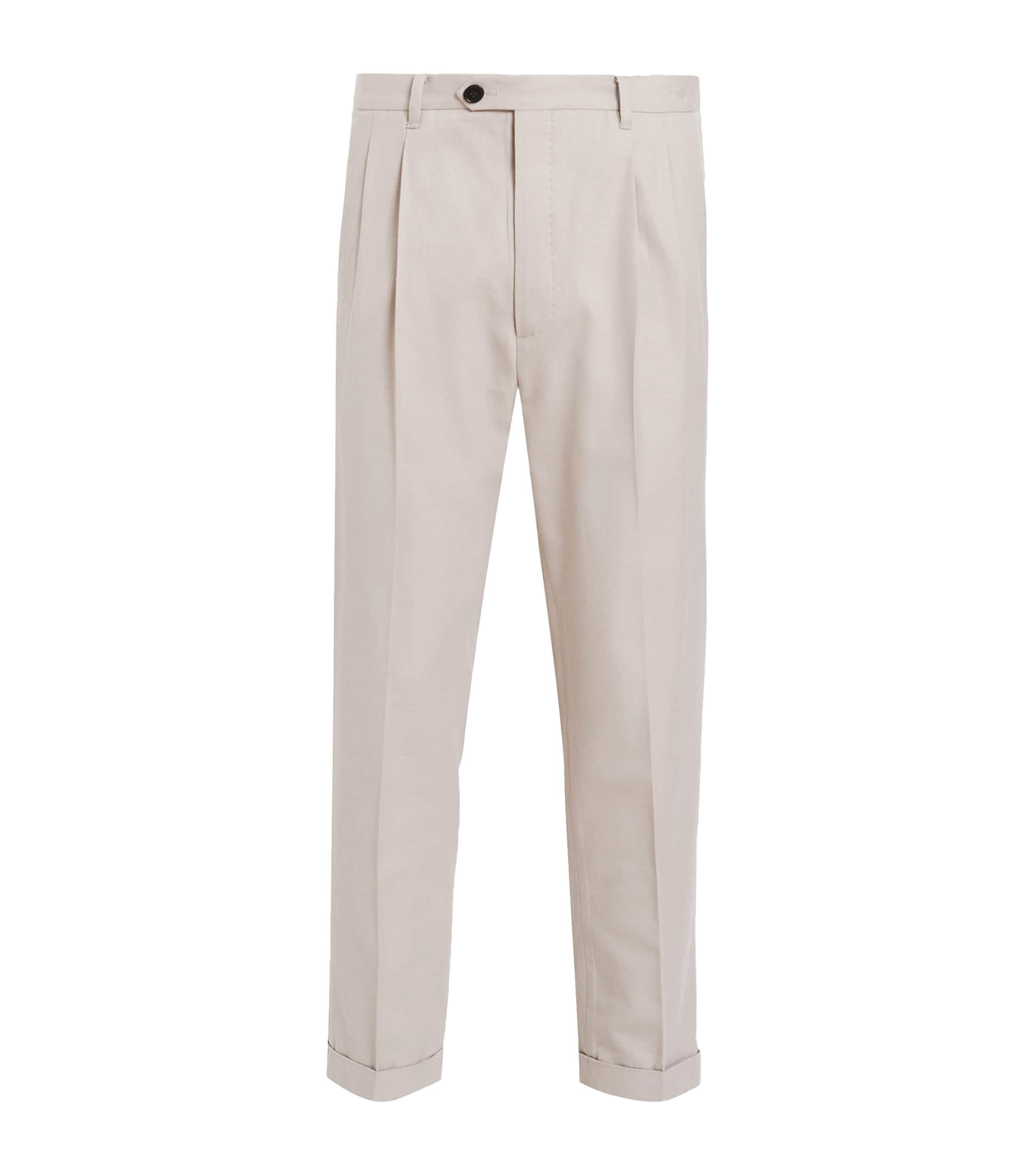 Shop Allsaints Cotton-wool Tallis Trousers In Beige