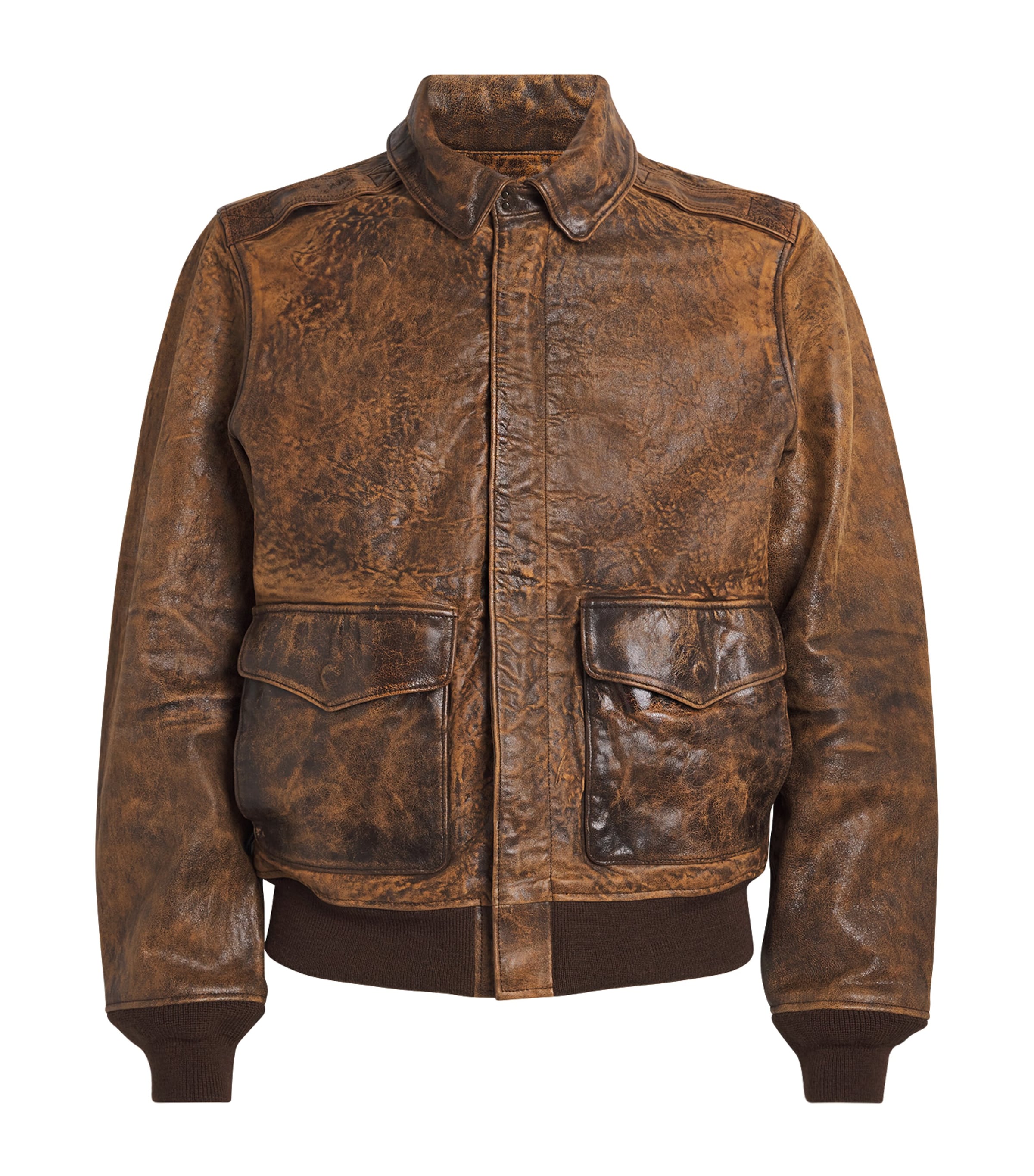 Polo Ralph Lauren Giacca In Pelle Marrone Uomo In Brown
