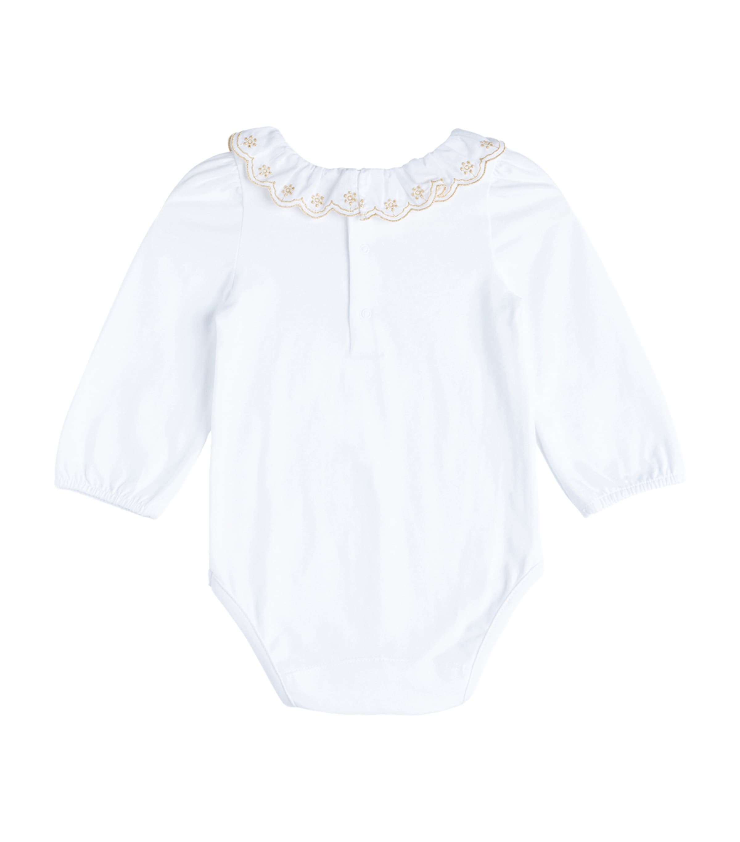 Stretch-Cotton Elsa Bodysuit (3-24 Months) WHITE/GOLD Image 2