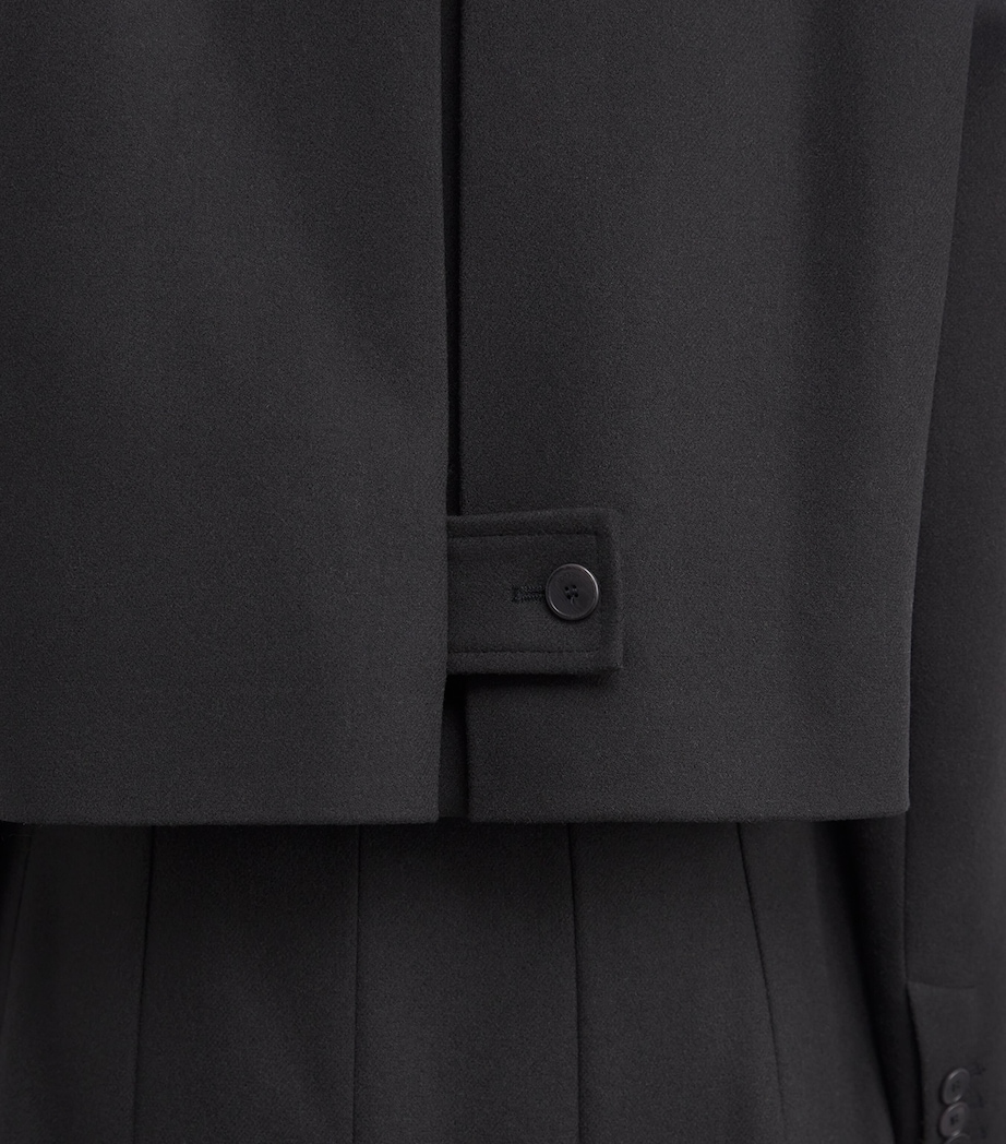 Virgin Wool Flannel Cropped Blazer DARK SMOKE Image 6