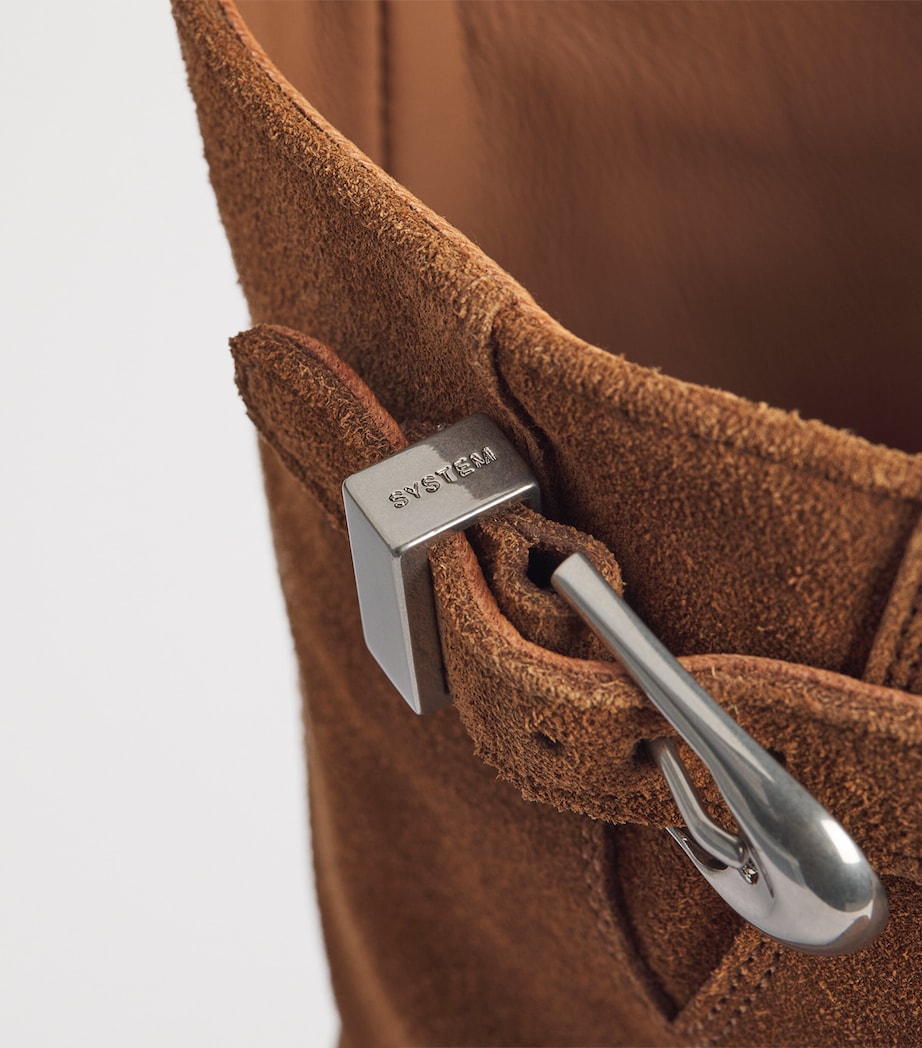 System Suede Buckle Ankle Boots Camel Image 7