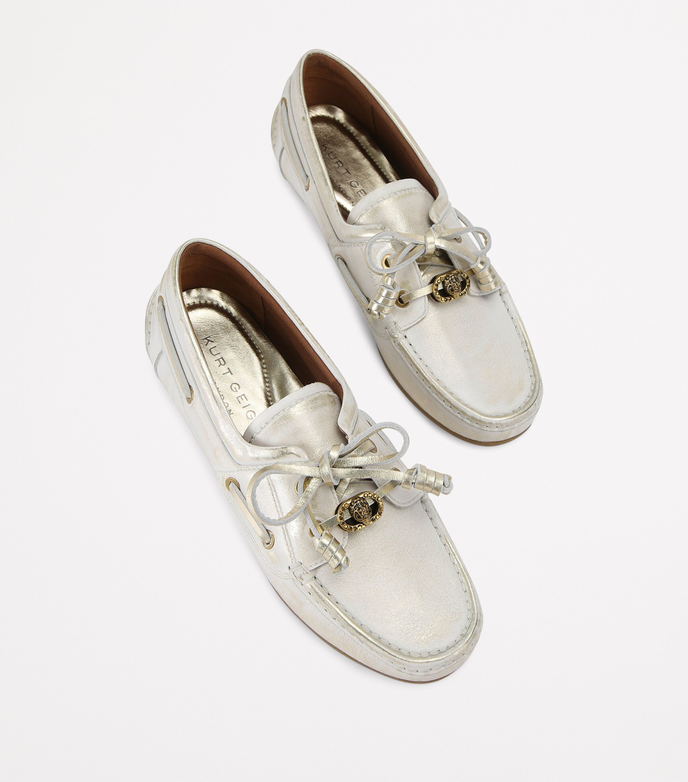 Kurt Geiger London Leather Chelsea Tie Moccasins White/oth Image 4