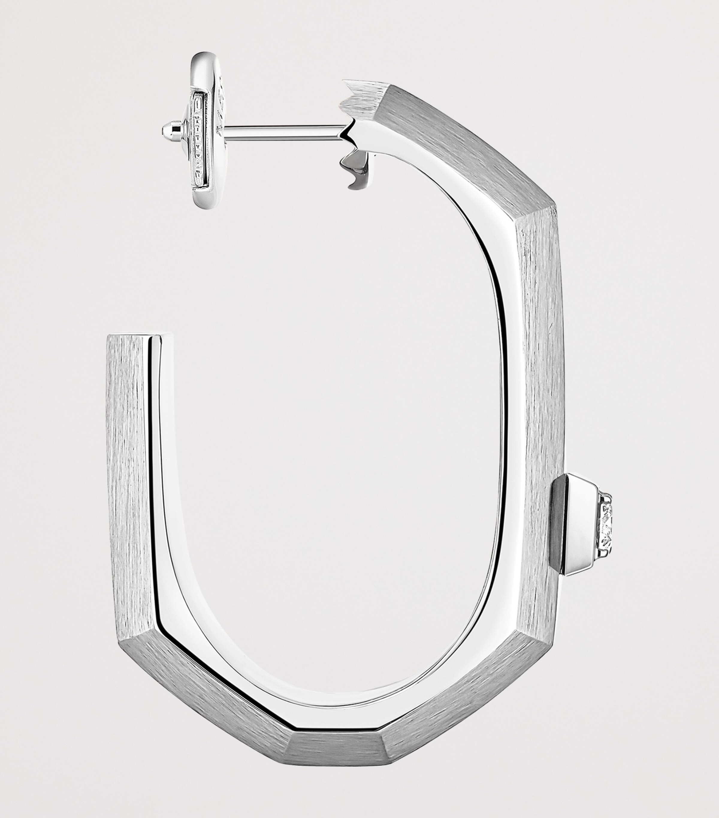 Messika Moderniste Small White Gold and Diamond Single Hoop Earring White Gold Image 3