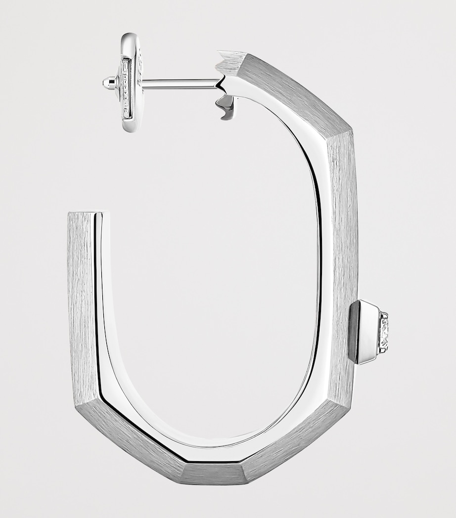 Messika Moderniste Small White Gold and Diamond Single Hoop Earring White Gold Image 3