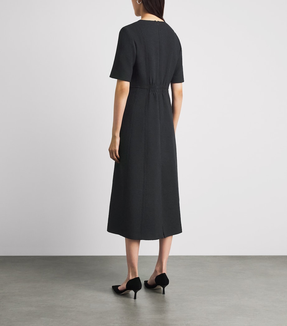 ME+EM Womens Tweed Shift Midi Dress Black Image 4