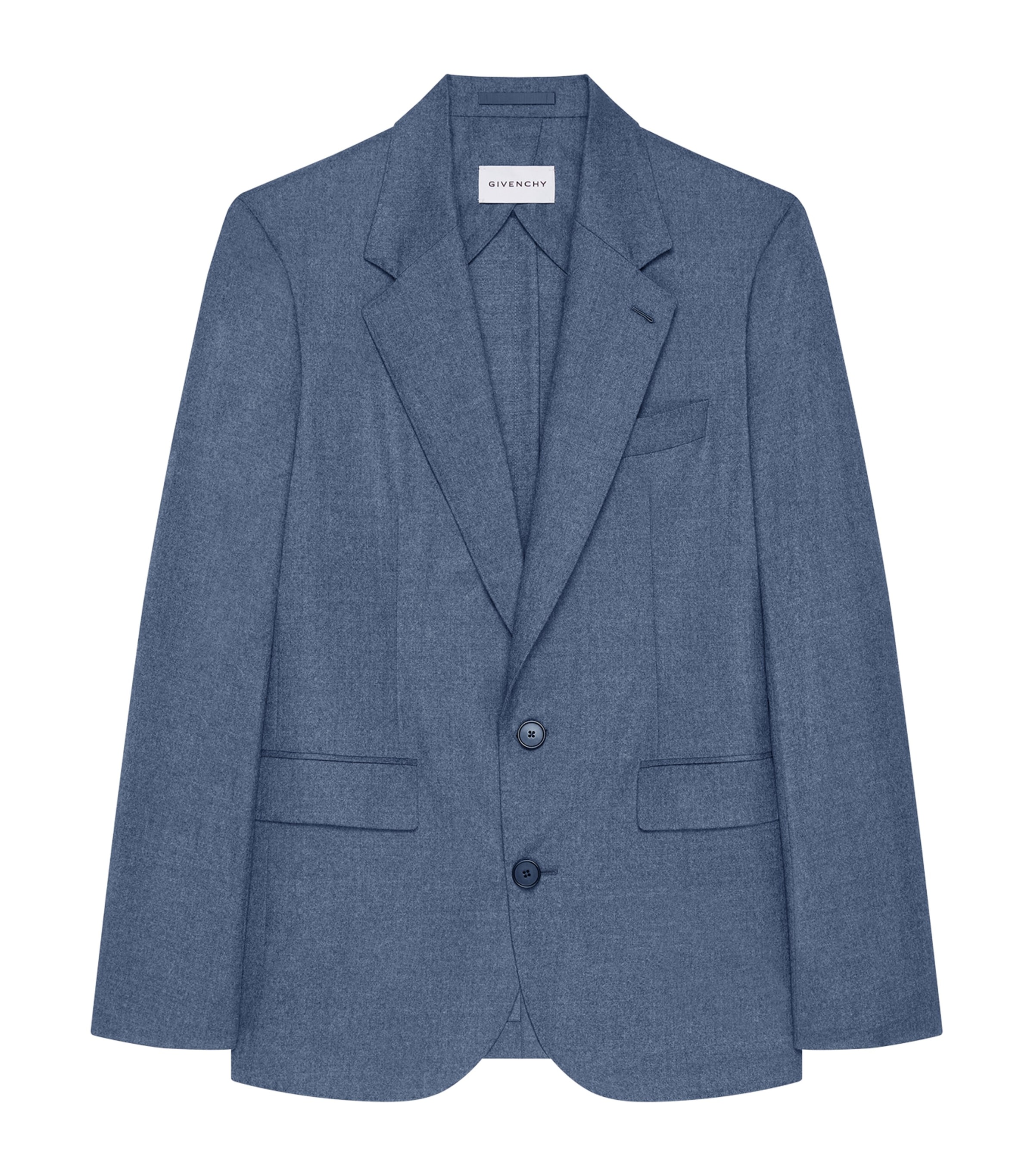 Wool Double-Breasted Blazer GREY BLUE Image 1