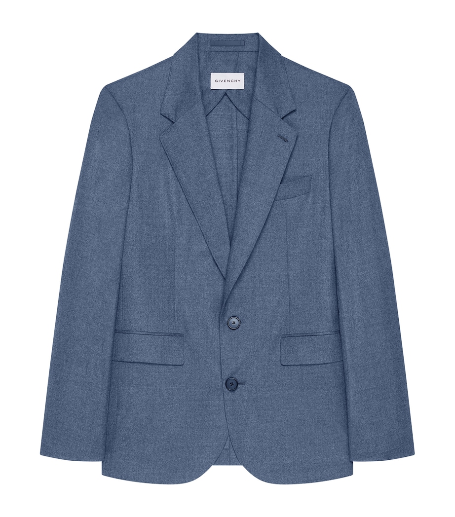 Wool Double-Breasted Blazer GREY BLUE Image 1