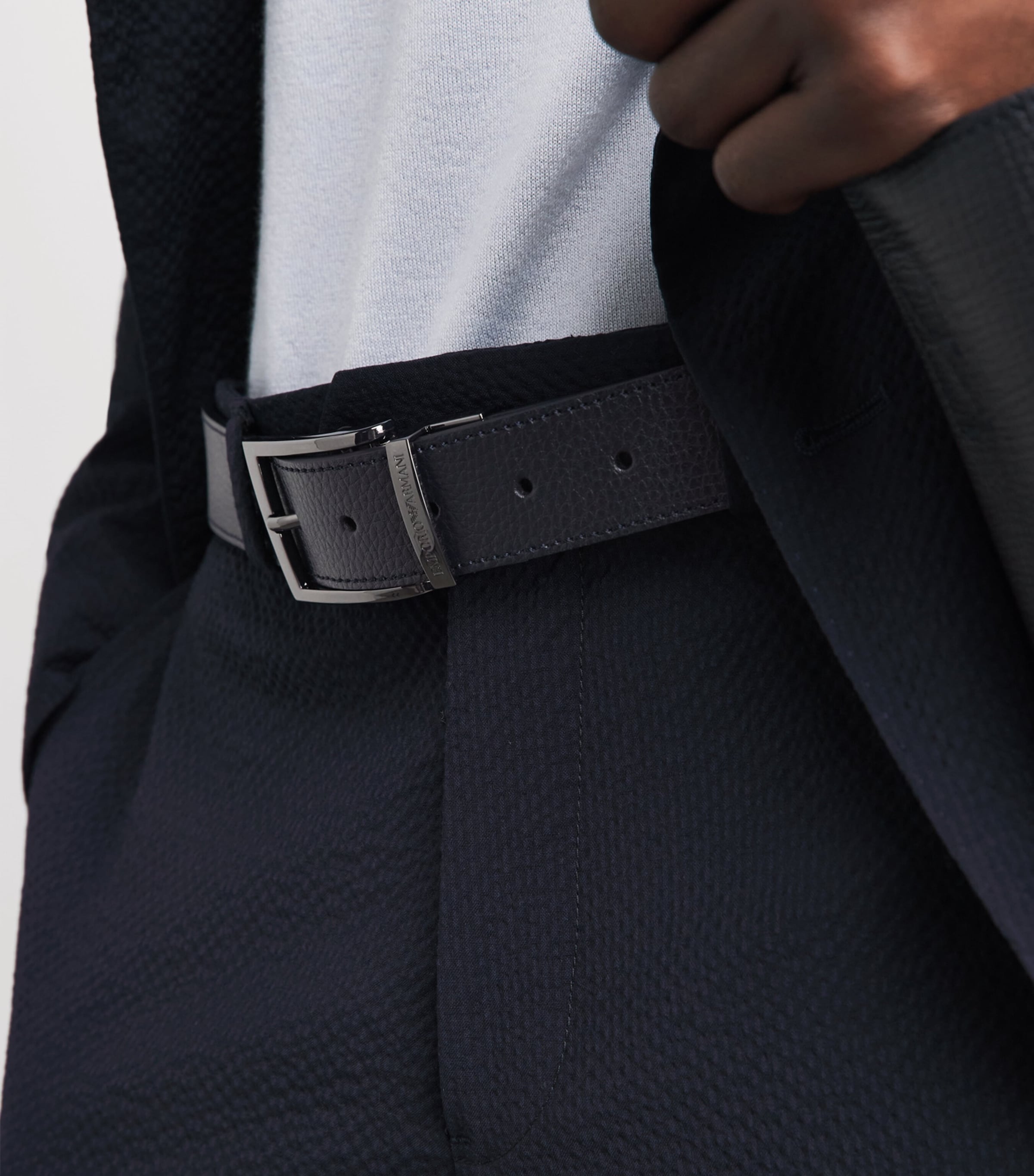 Emporio Armani Grained Leather Belt Image 2