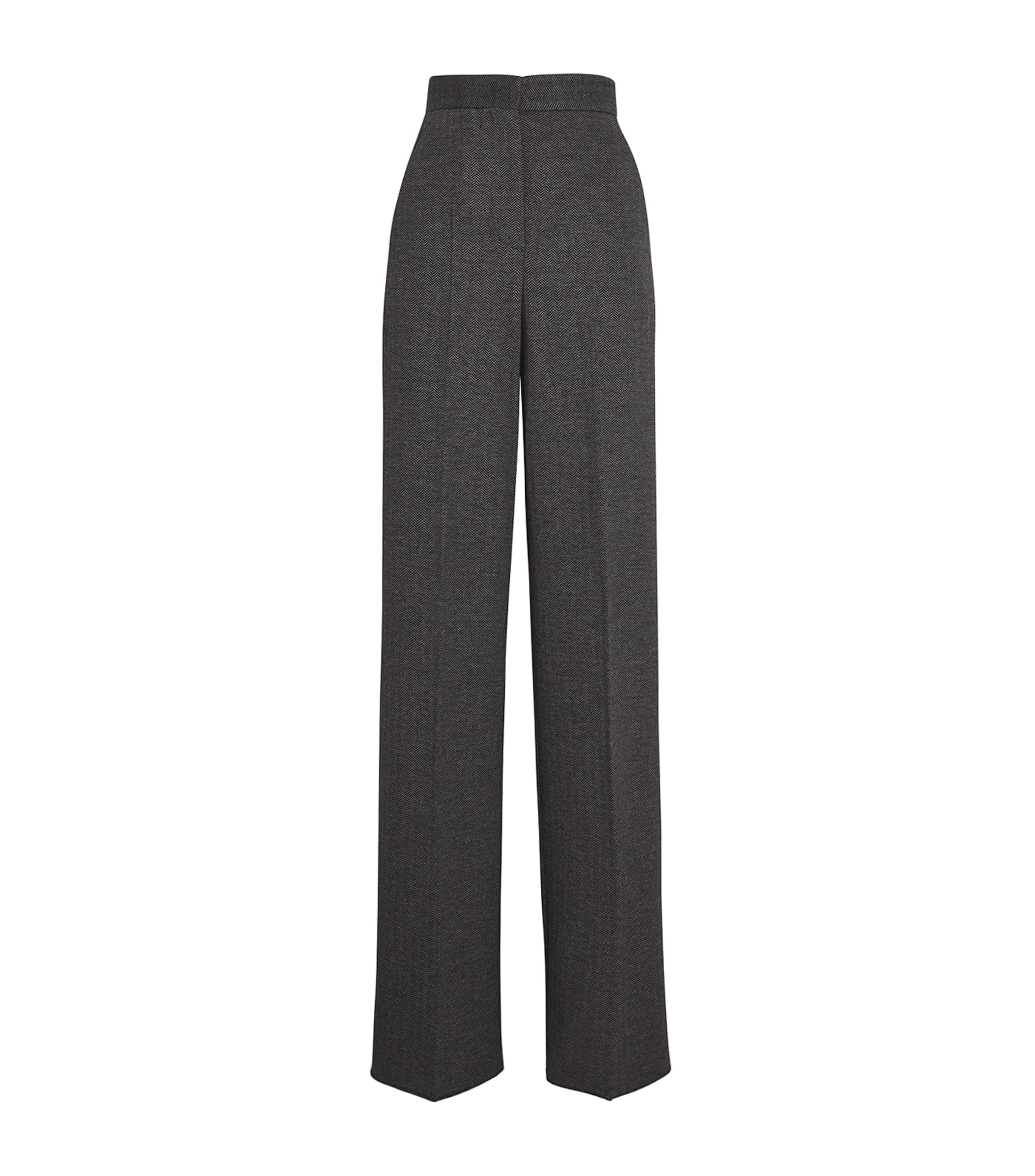 Max Mara Wool-blend Tailored Trousers In Grey