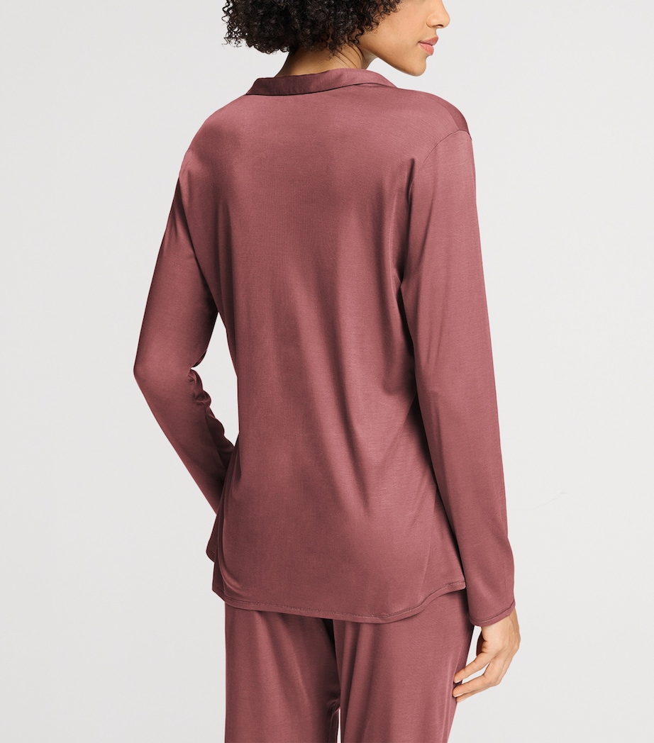 Hanro Womens Modal-Silk Grand Central Pyjama Shirt Apple Butter Image 5
