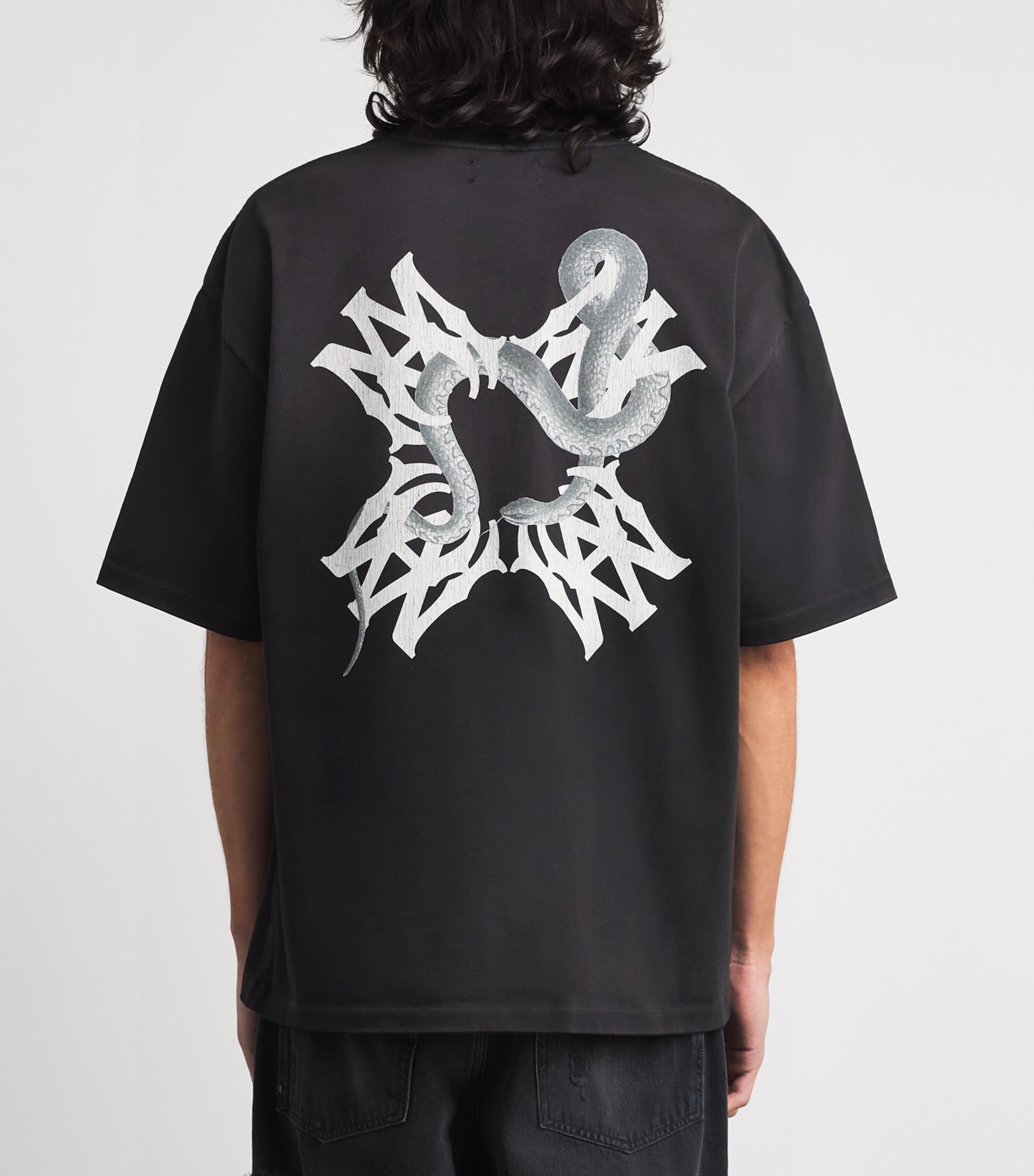 AMIRI Mens Cotton Quad Snake T-Shirt Black Image 5