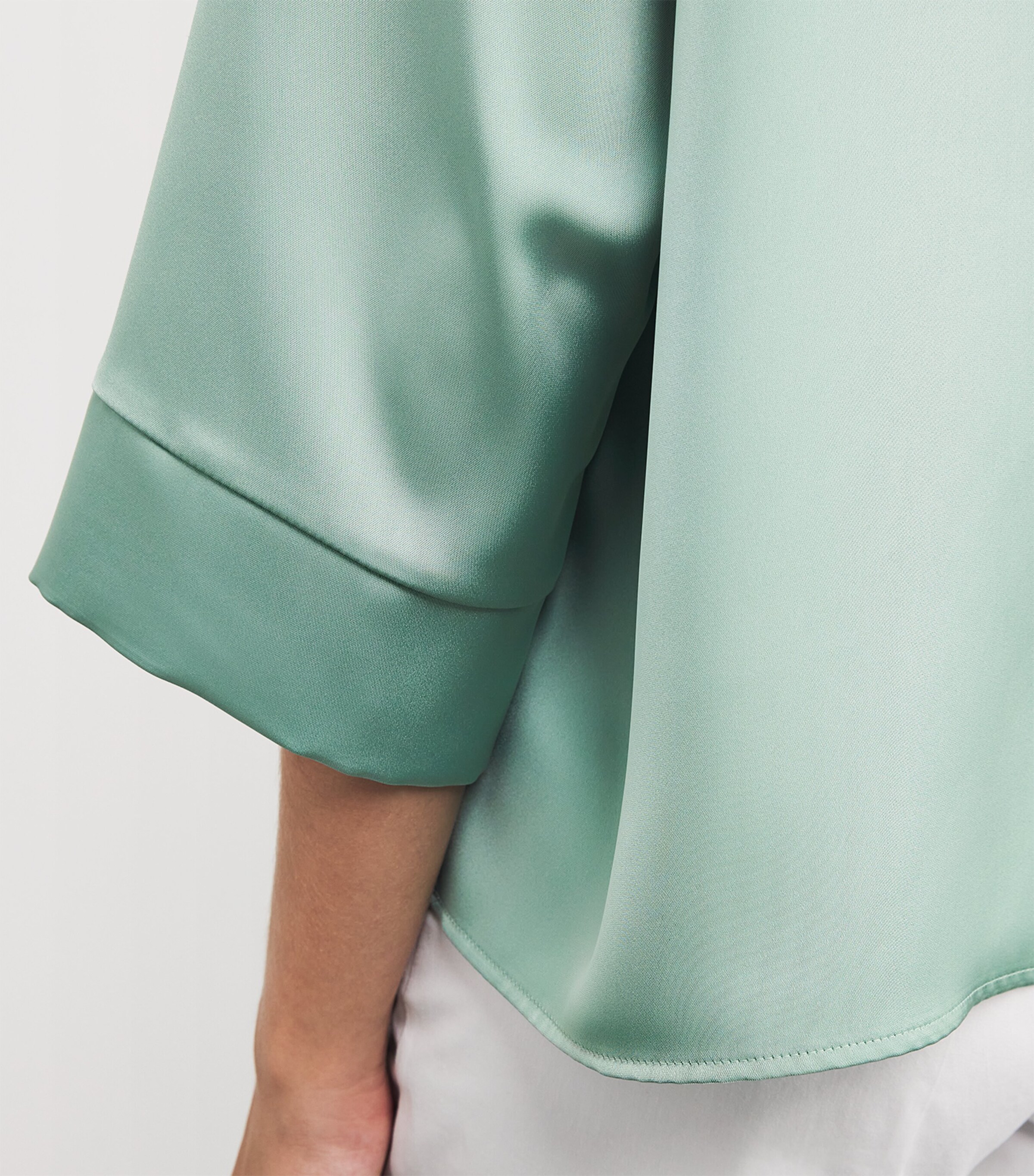 MAX&Co. Womens Satin Shirt Water Green Image 6