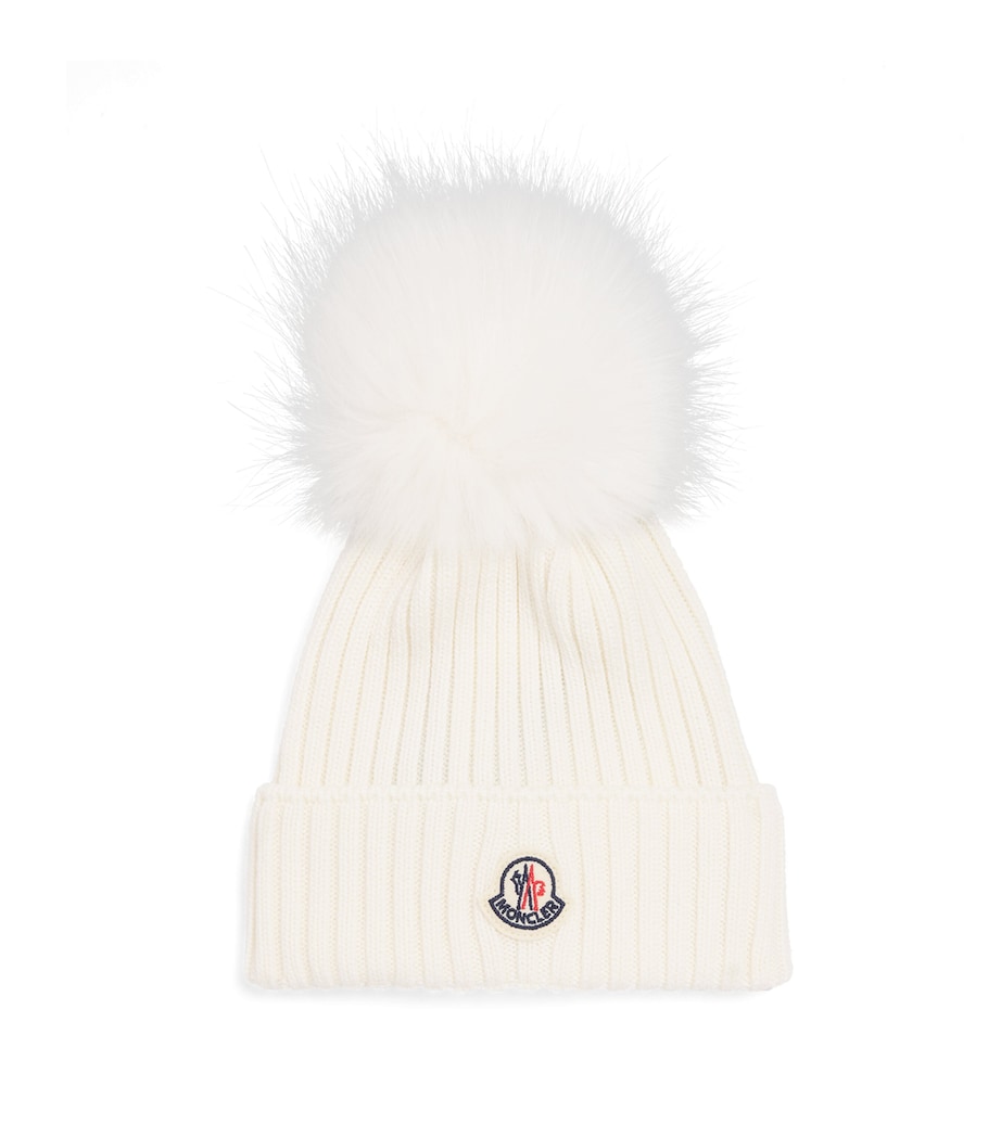 Moncler Enfant Virgin Wool Pom-Pom Beanie Image 1